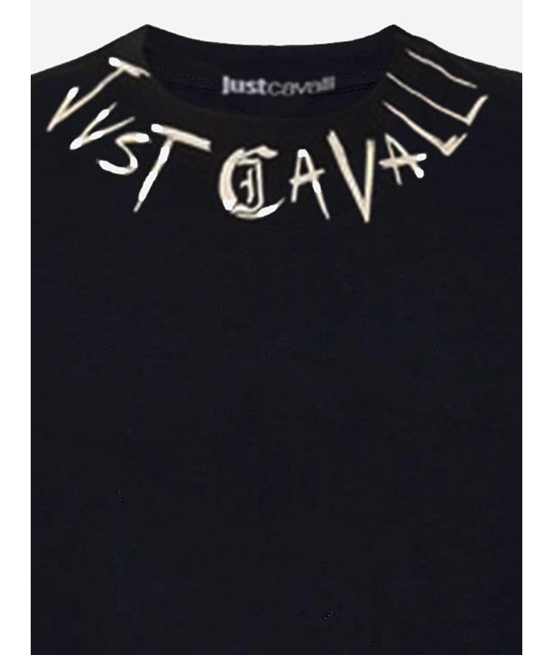 JUST CAVALLI Черная хлопковая футболка, фото 3