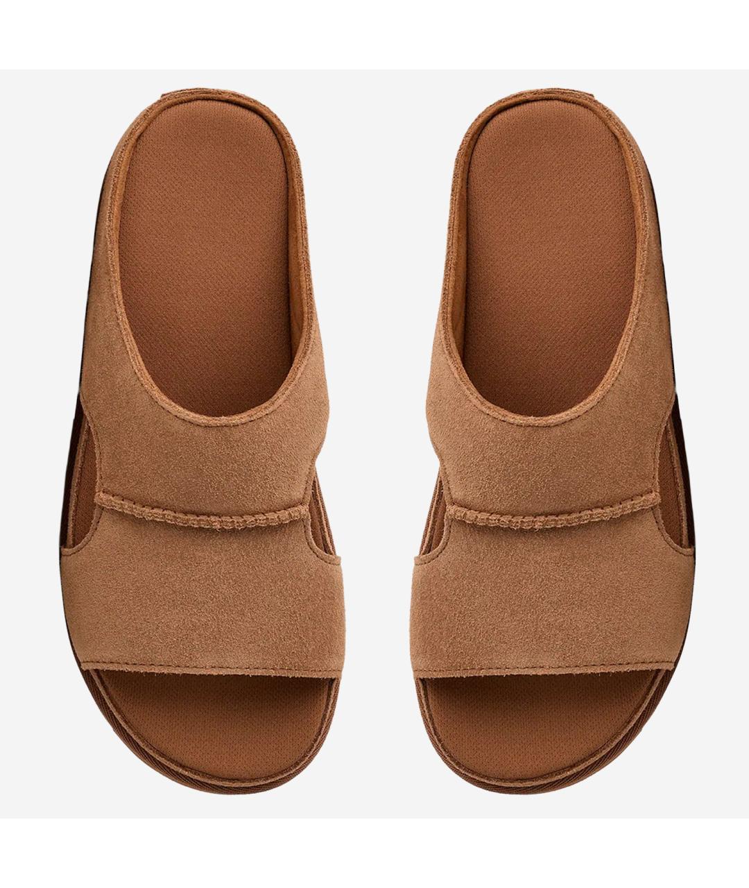 UGG AUSTRALIA Коричневые нубуковые сандалии, фото 2