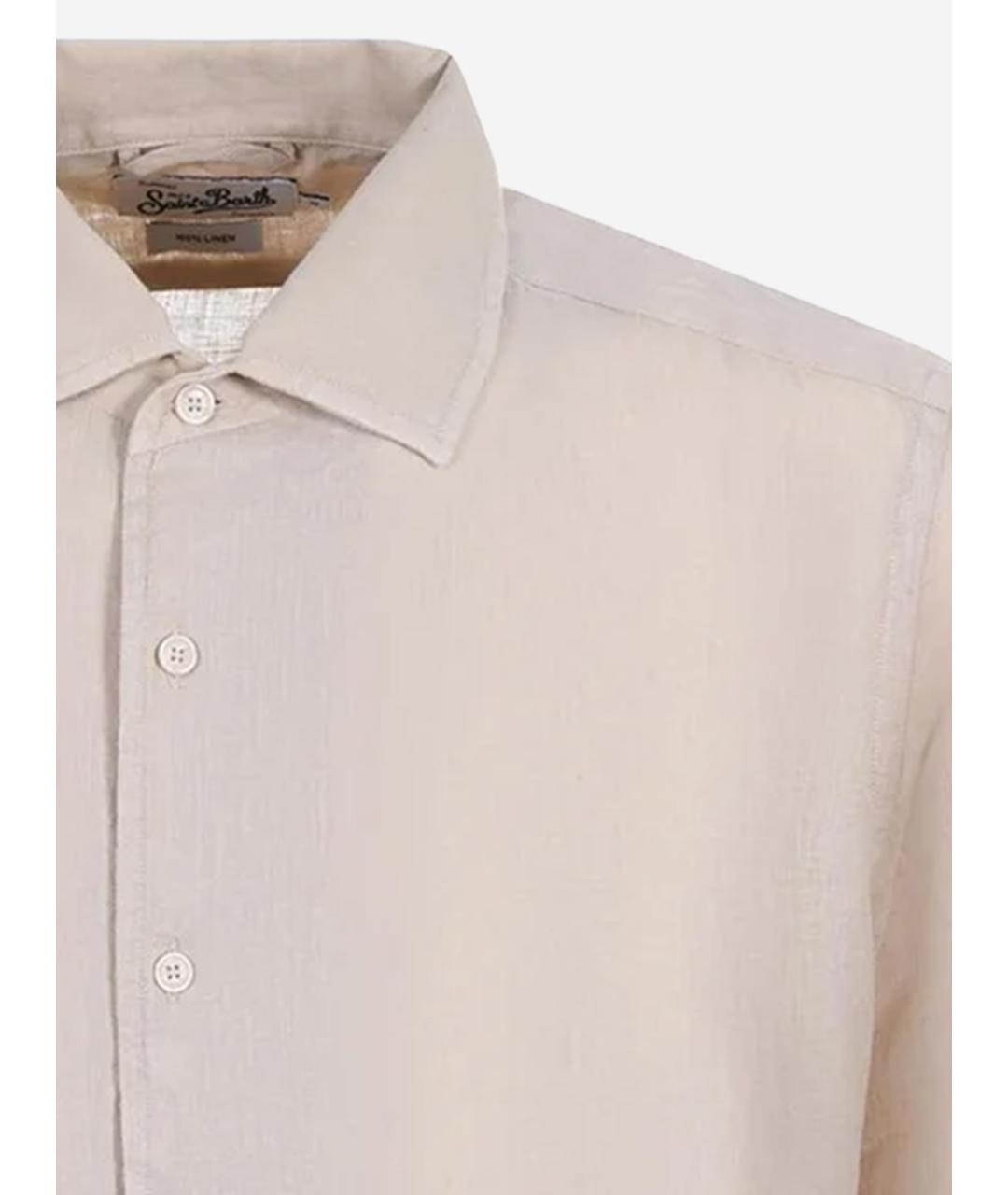 MC2 SAINT BARTH Бежевая льняная кэжуал рубашка, фото 3
