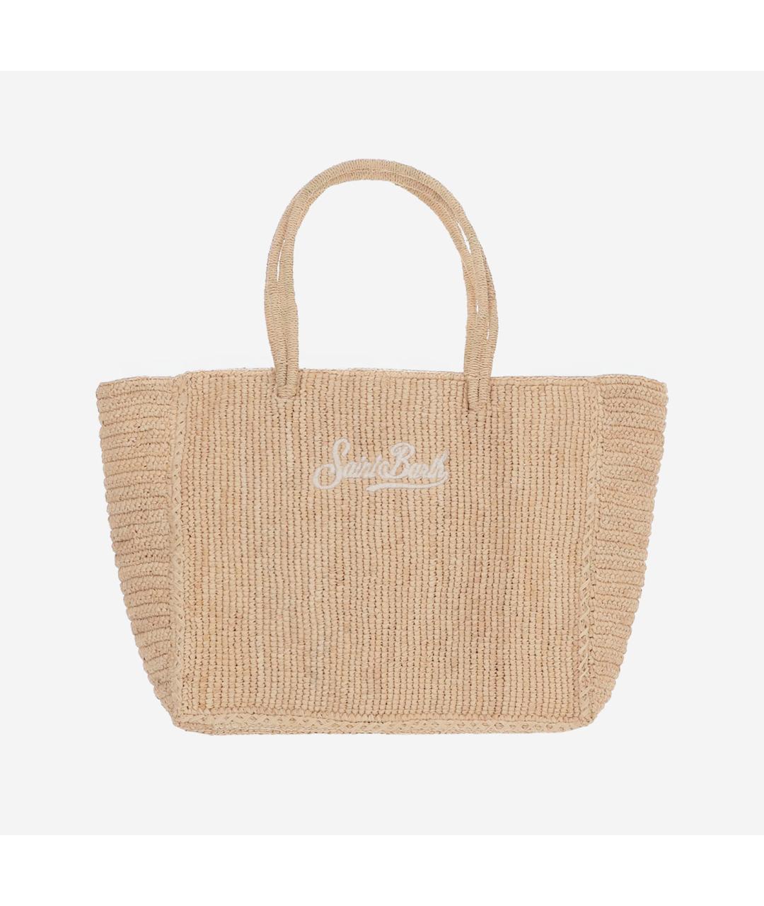 MC2 SAINT BARTH Бежевая пелетеная пляжная сумка, фото 5