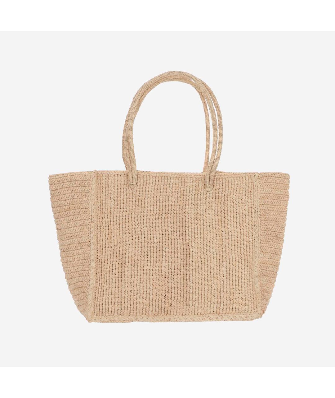 MC2 SAINT BARTH Бежевая пелетеная пляжная сумка, фото 3