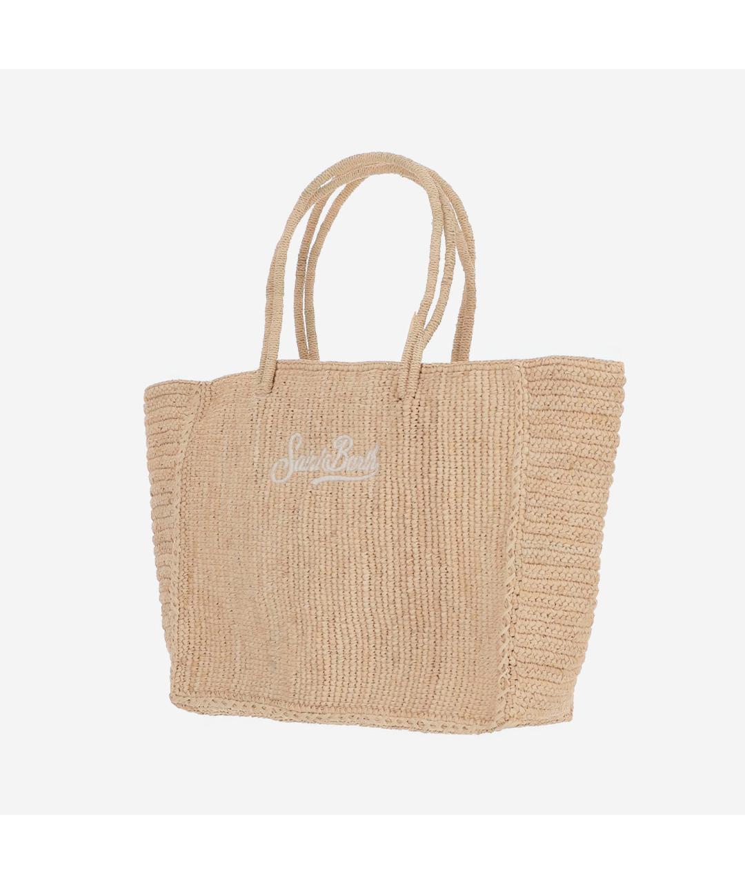 MC2 SAINT BARTH Бежевая пелетеная пляжная сумка, фото 2