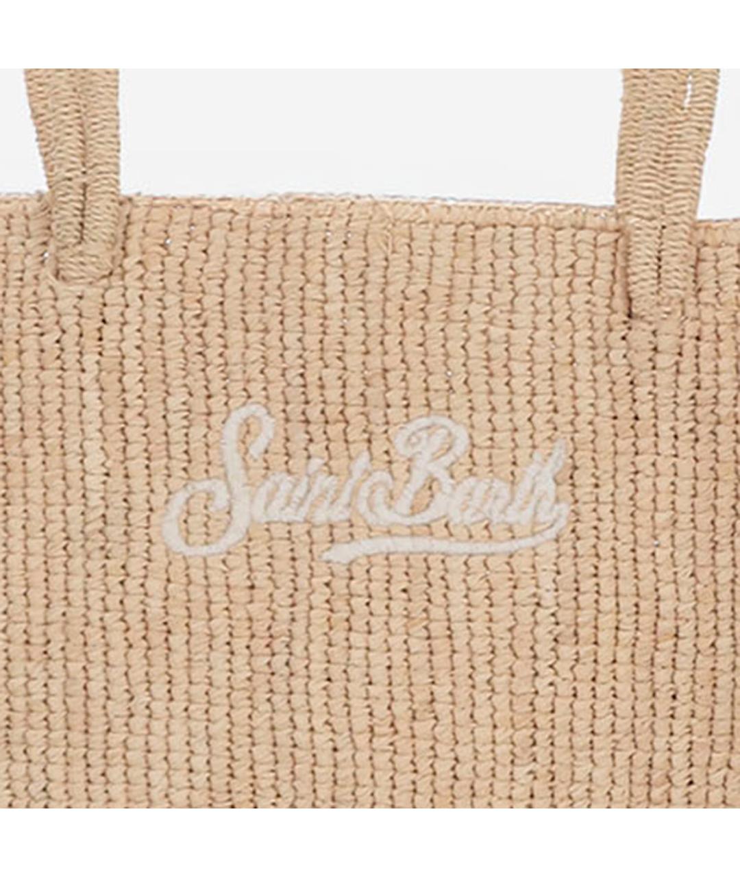 MC2 SAINT BARTH Бежевая пелетеная пляжная сумка, фото 4