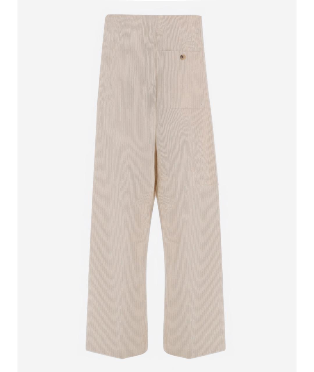 DRIES VAN NOTEN Бежевые хлопковые прямые брюки, фото 2