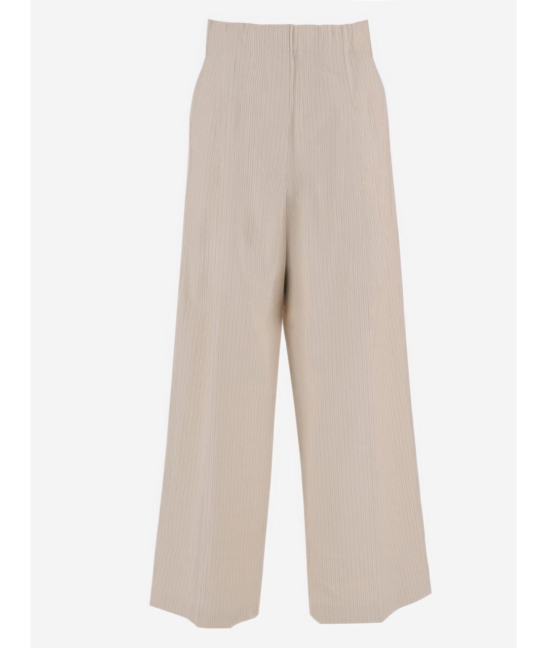 DRIES VAN NOTEN Бежевые хлопковые прямые брюки, фото 4