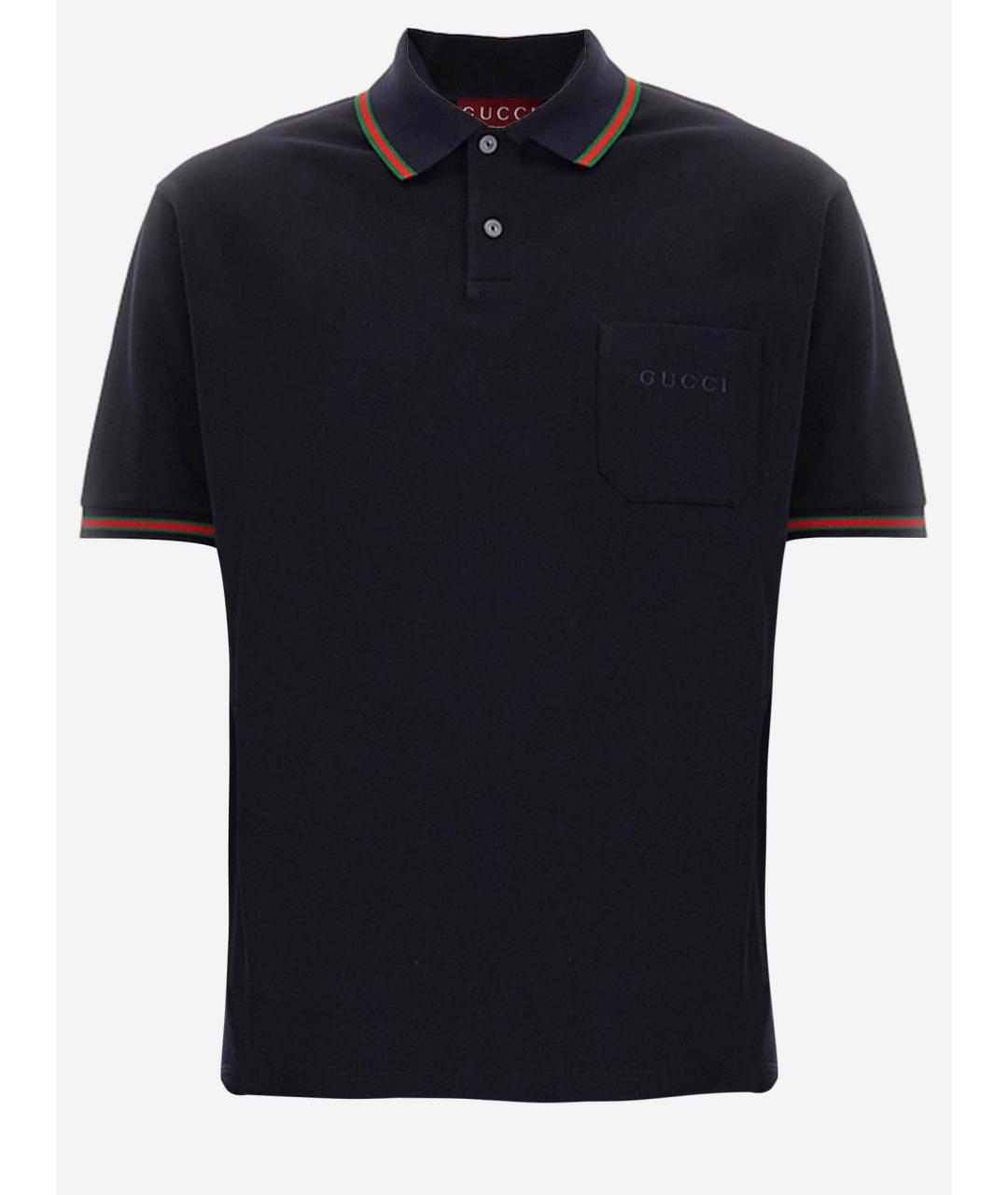 GUCCI Темно-синяя хлопковая футболка, фото 4