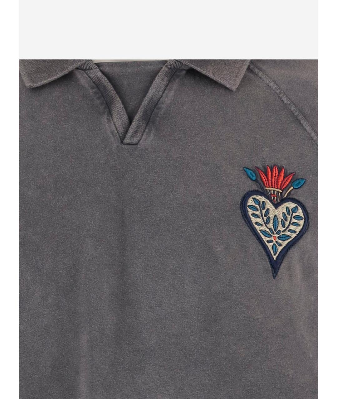 JUST CAVALLI Серая хлопковая футболка, фото 3