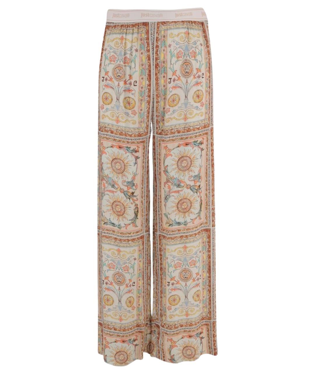 JUST CAVALLI Мульти вискозные прямые брюки, фото 1