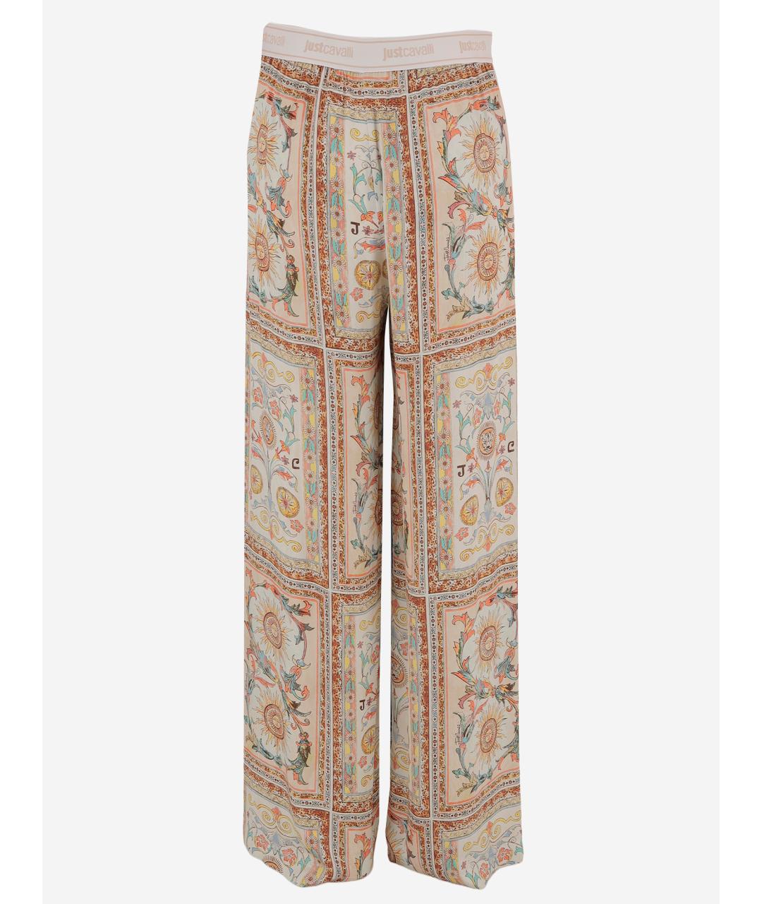 JUST CAVALLI Мульти вискозные прямые брюки, фото 2