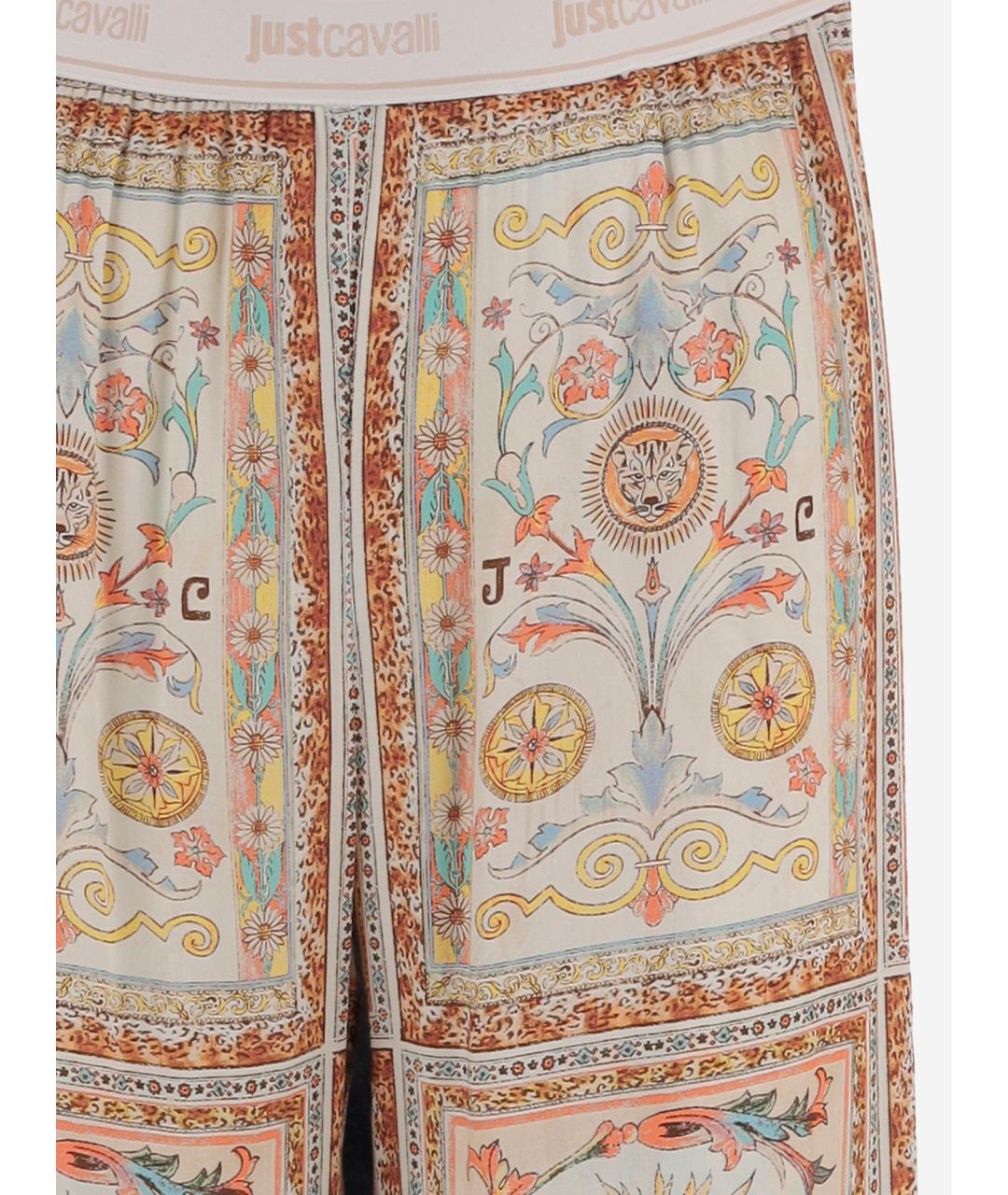 JUST CAVALLI Мульти вискозные прямые брюки, фото 3