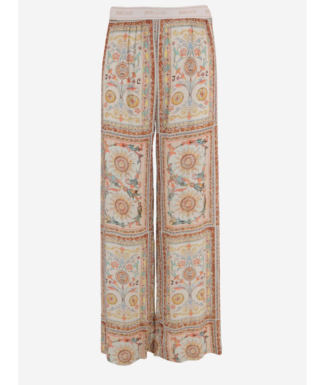 JUST CAVALLI Мульти вискозные прямые брюки, фото 4