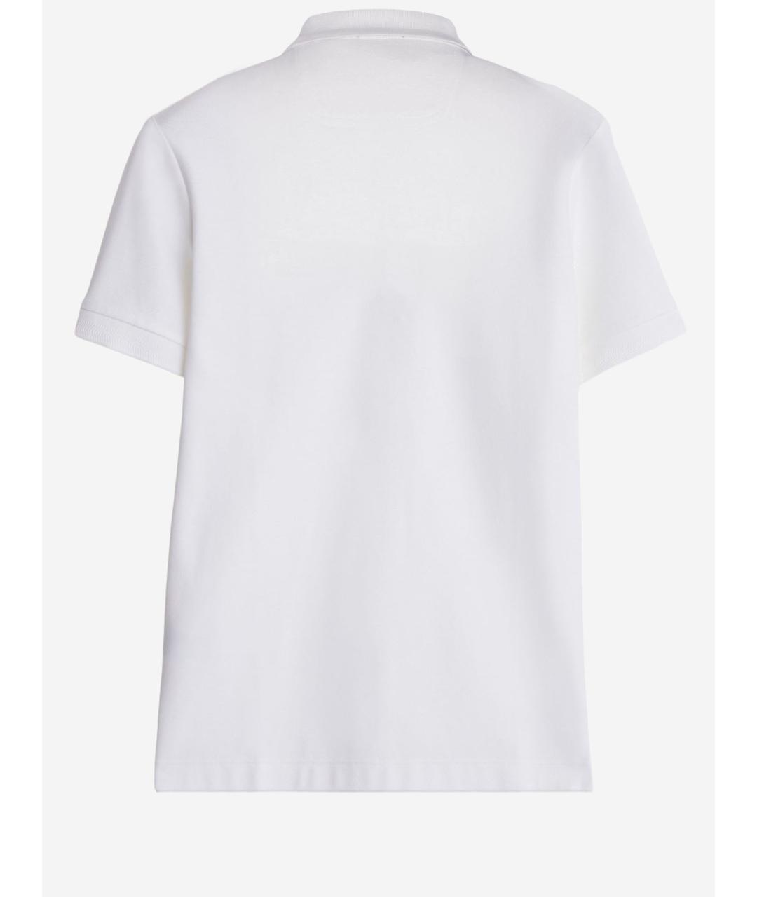 BURBERRY Белое хлопковое поло с коротким рукавом, фото 2