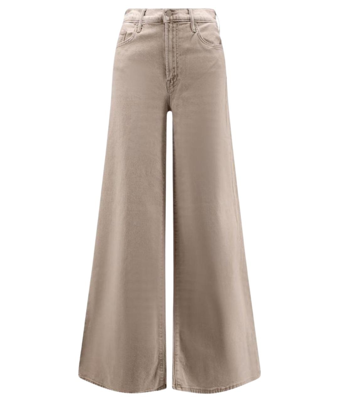 MOTHER Бежевые хлопковые джинсы клеш, фото 1