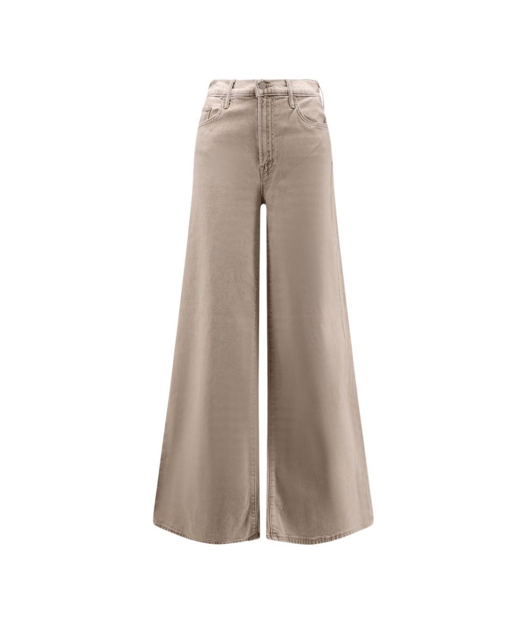 MOTHER Бежевые хлопковые джинсы клеш, фото 4