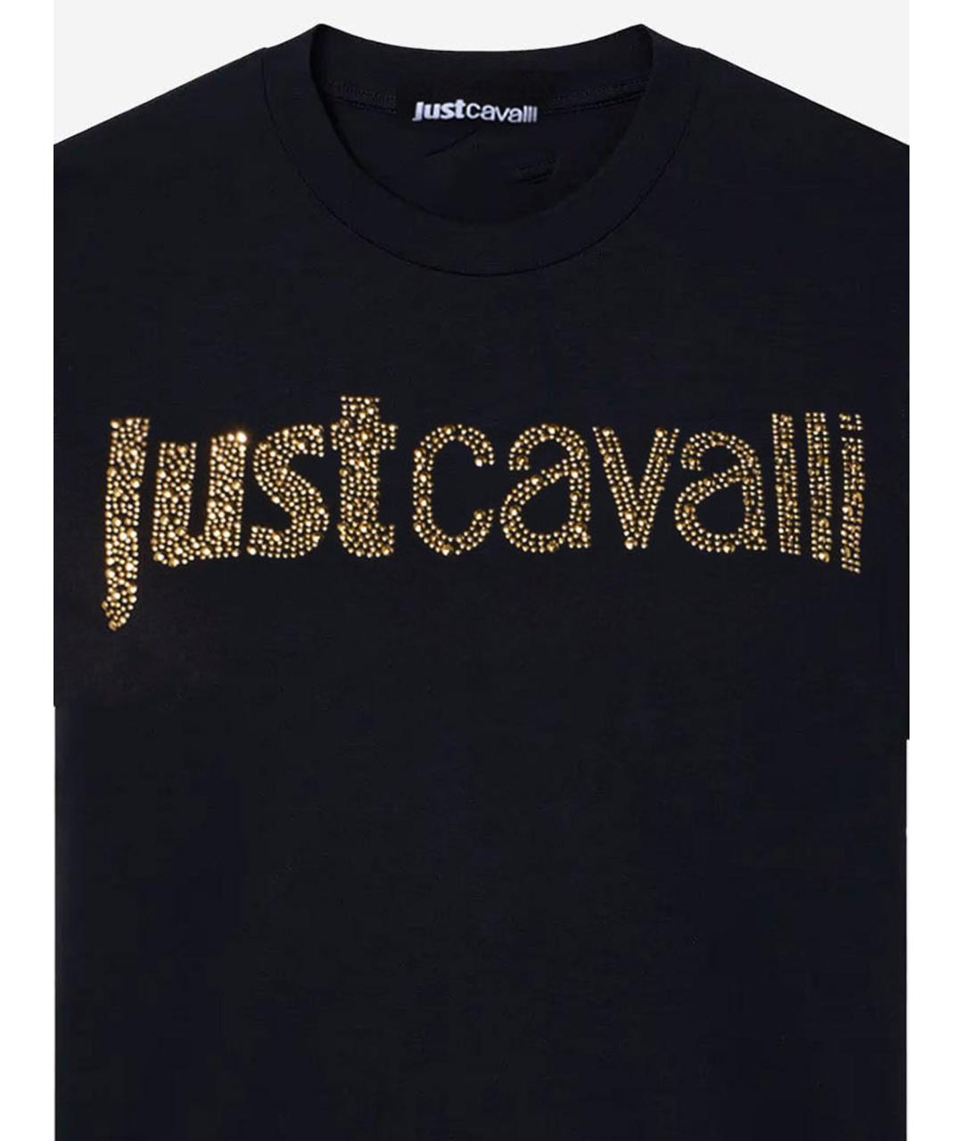 JUST CAVALLI Черная хлопковая футболка, фото 3