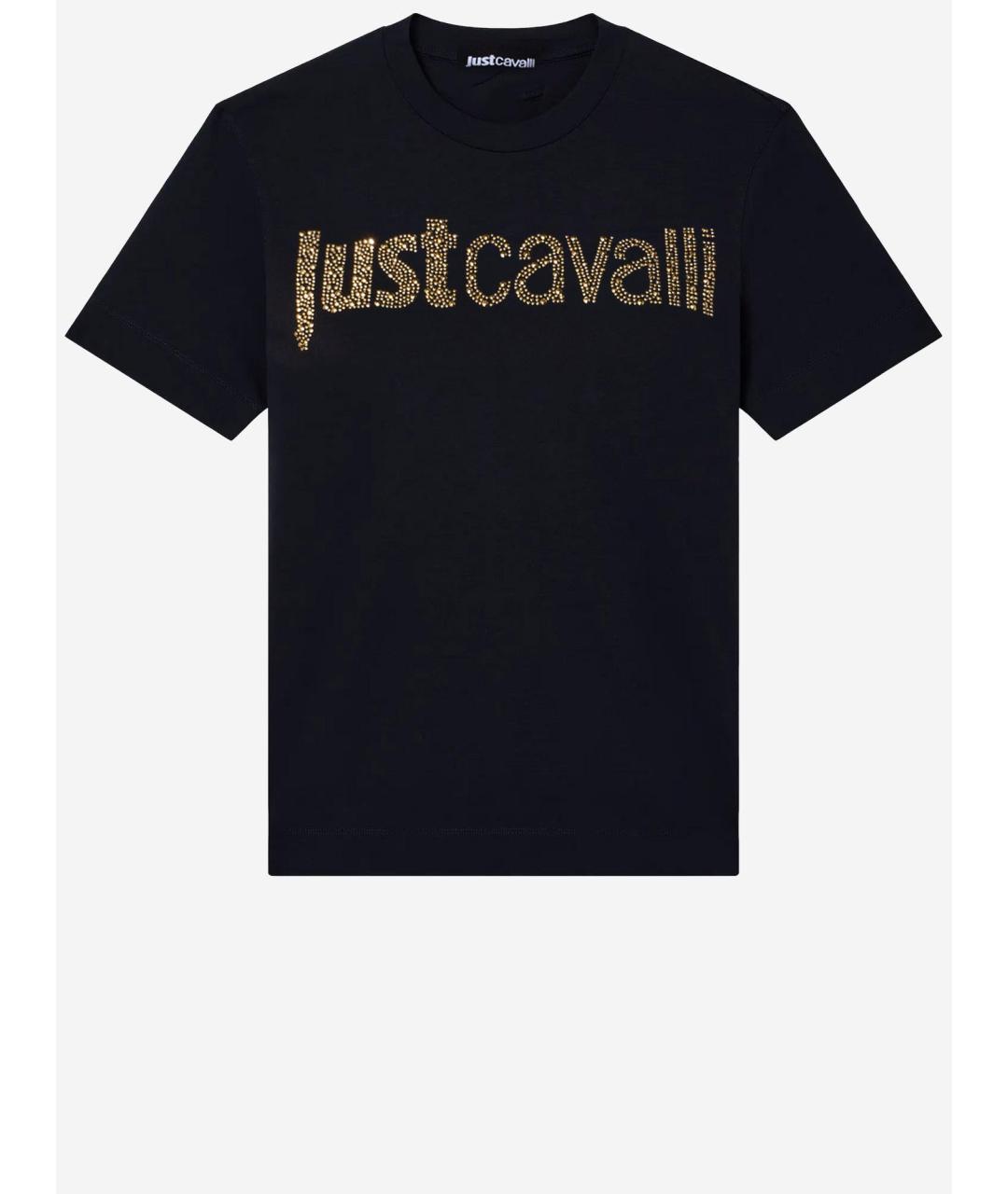 JUST CAVALLI Черная хлопковая футболка, фото 4