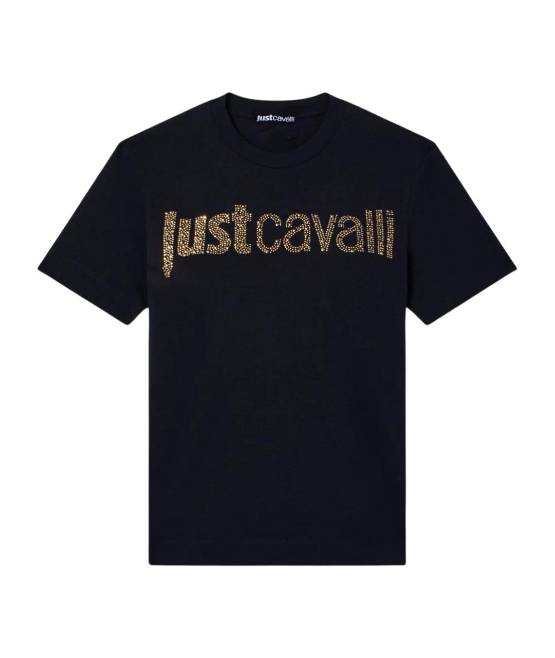 JUST CAVALLI Черная хлопковая футболка, фото 1