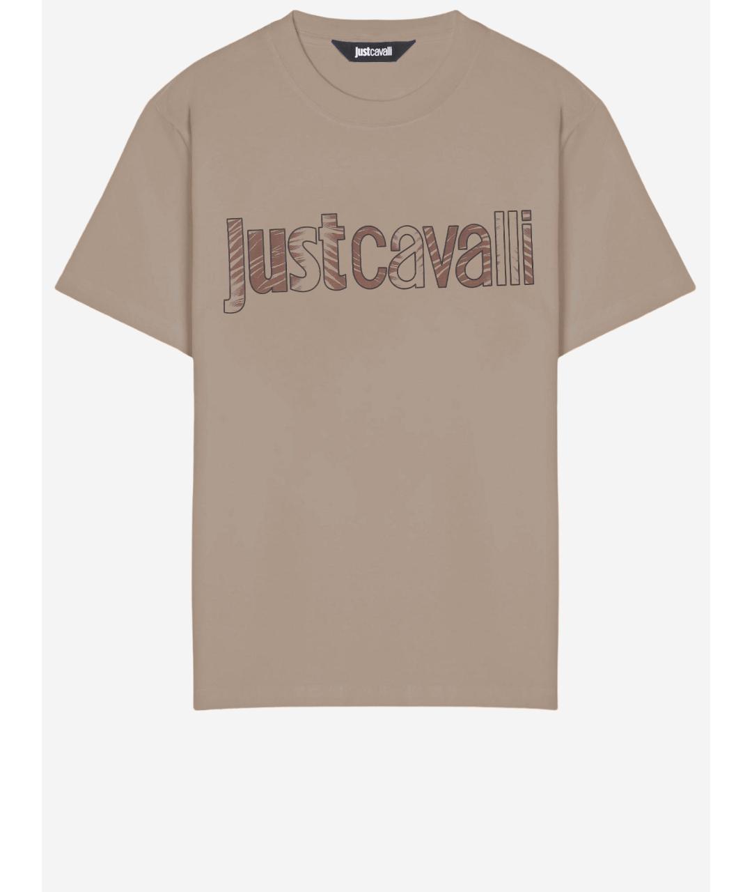 JUST CAVALLI Бежевая футболка, фото 4