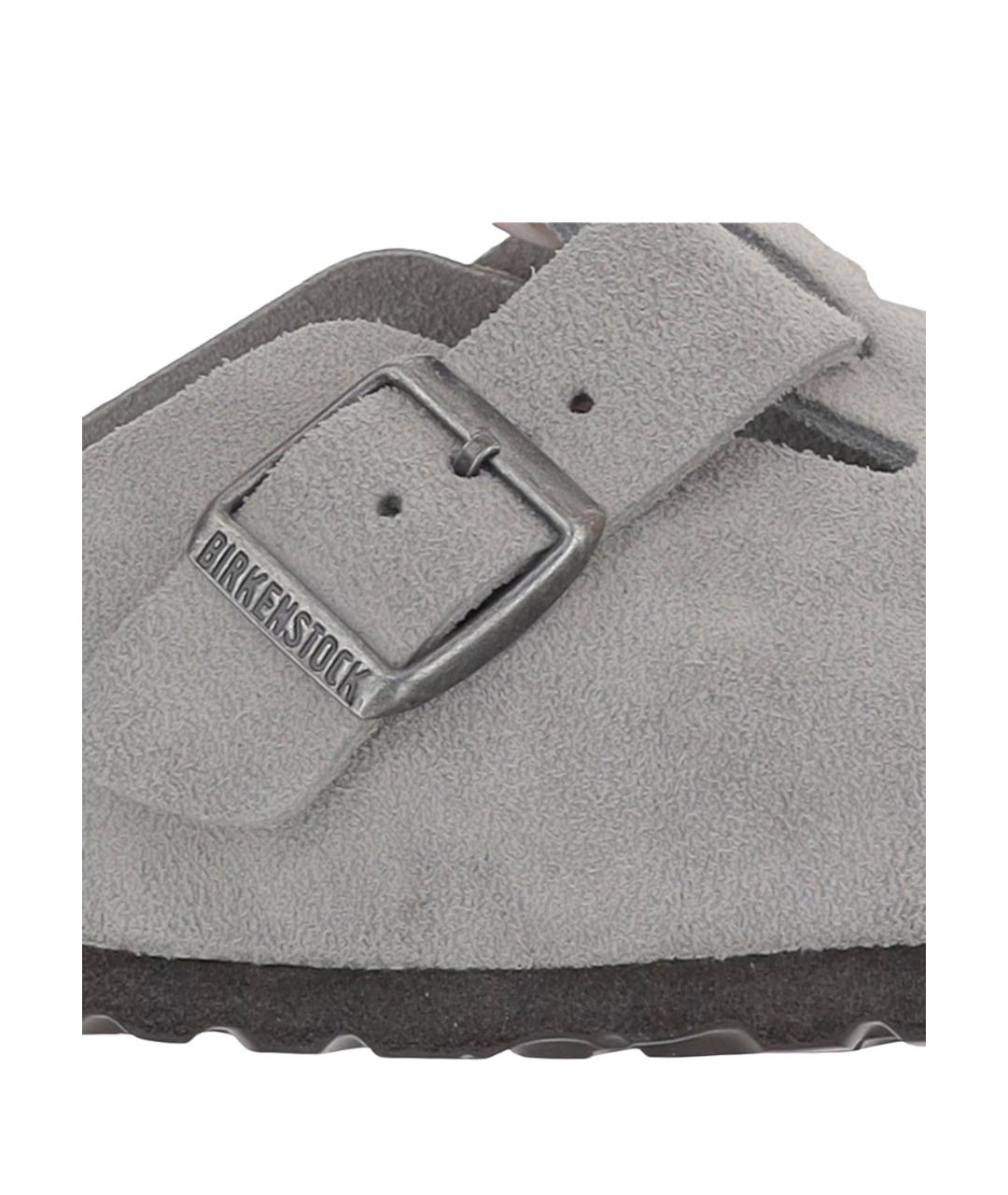 BIRKENSTOCK Серые замшевые сандалии, фото 5