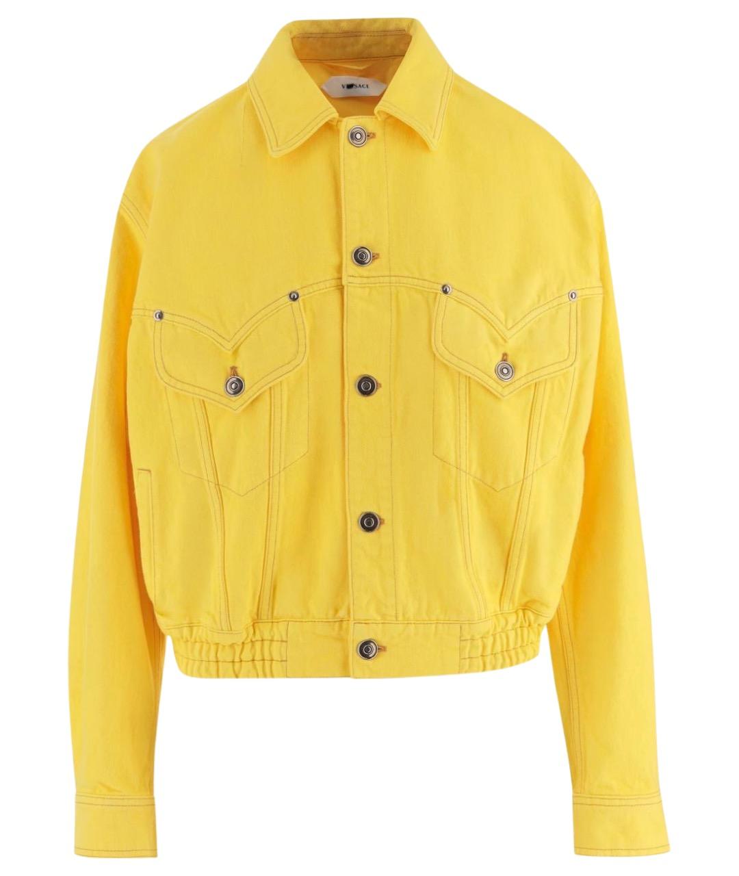 VERSACE Желтая хлопковая куртка, фото 1