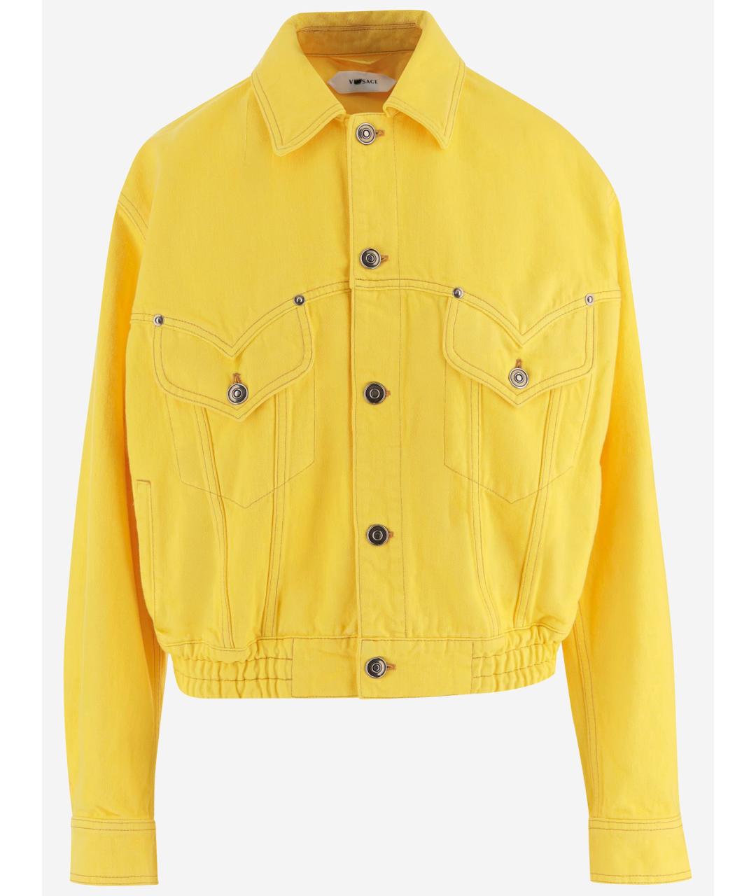 VERSACE Желтая хлопковая куртка, фото 4