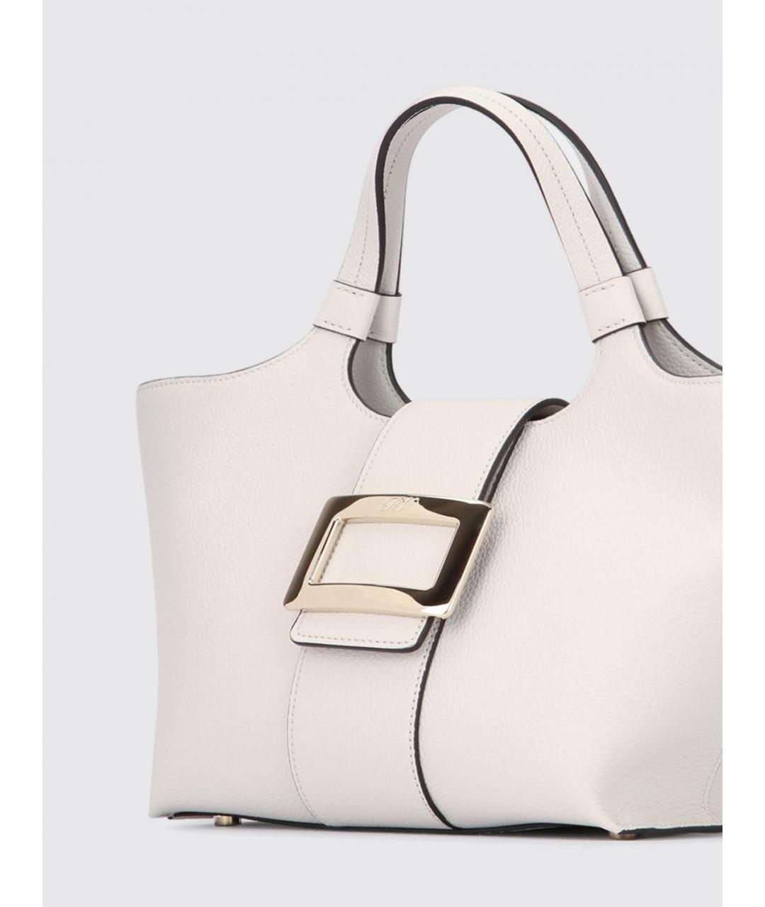 ROGER VIVIER Белая кожаная сумка тоут, фото 3