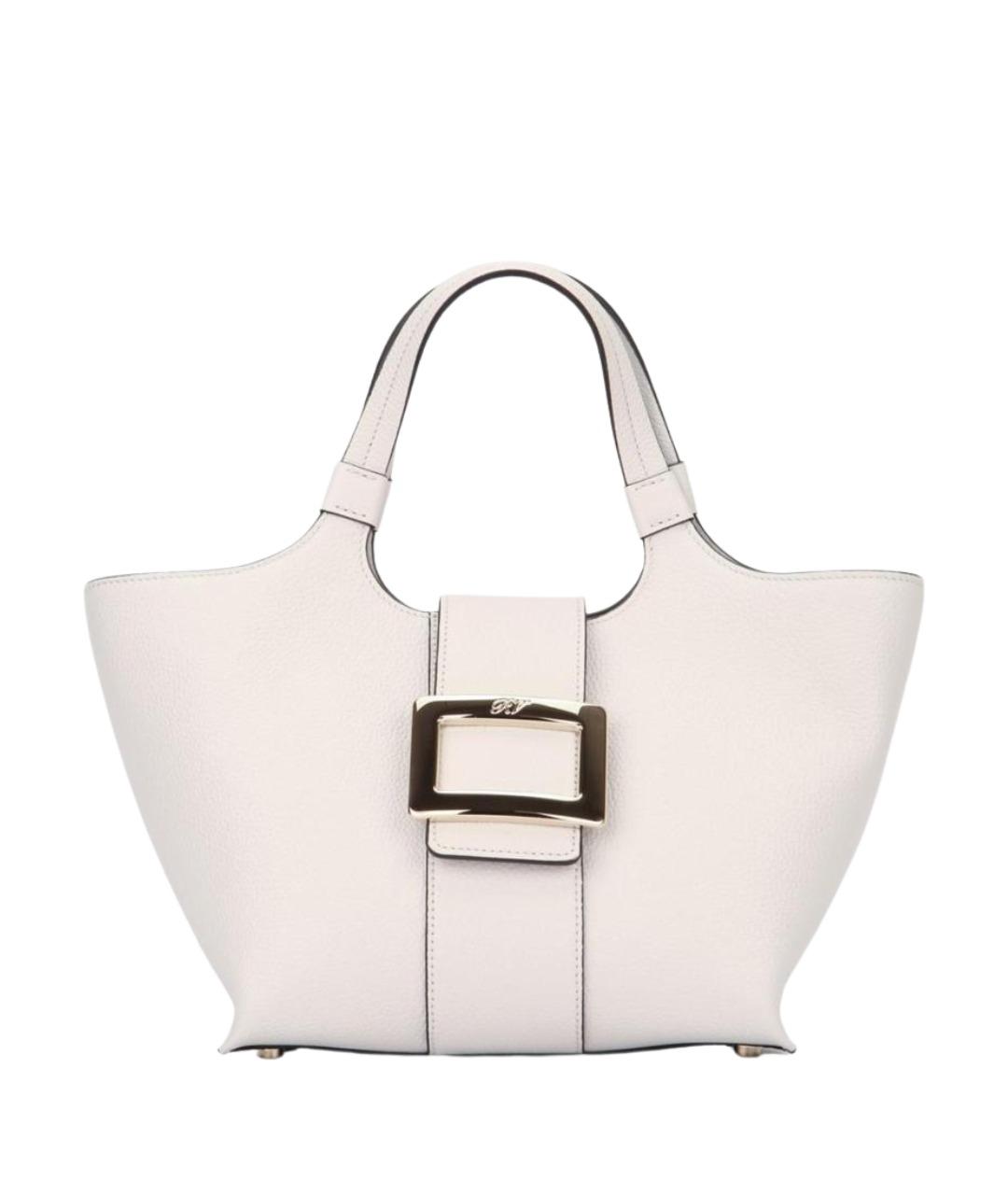 ROGER VIVIER Белая кожаная сумка тоут, фото 1