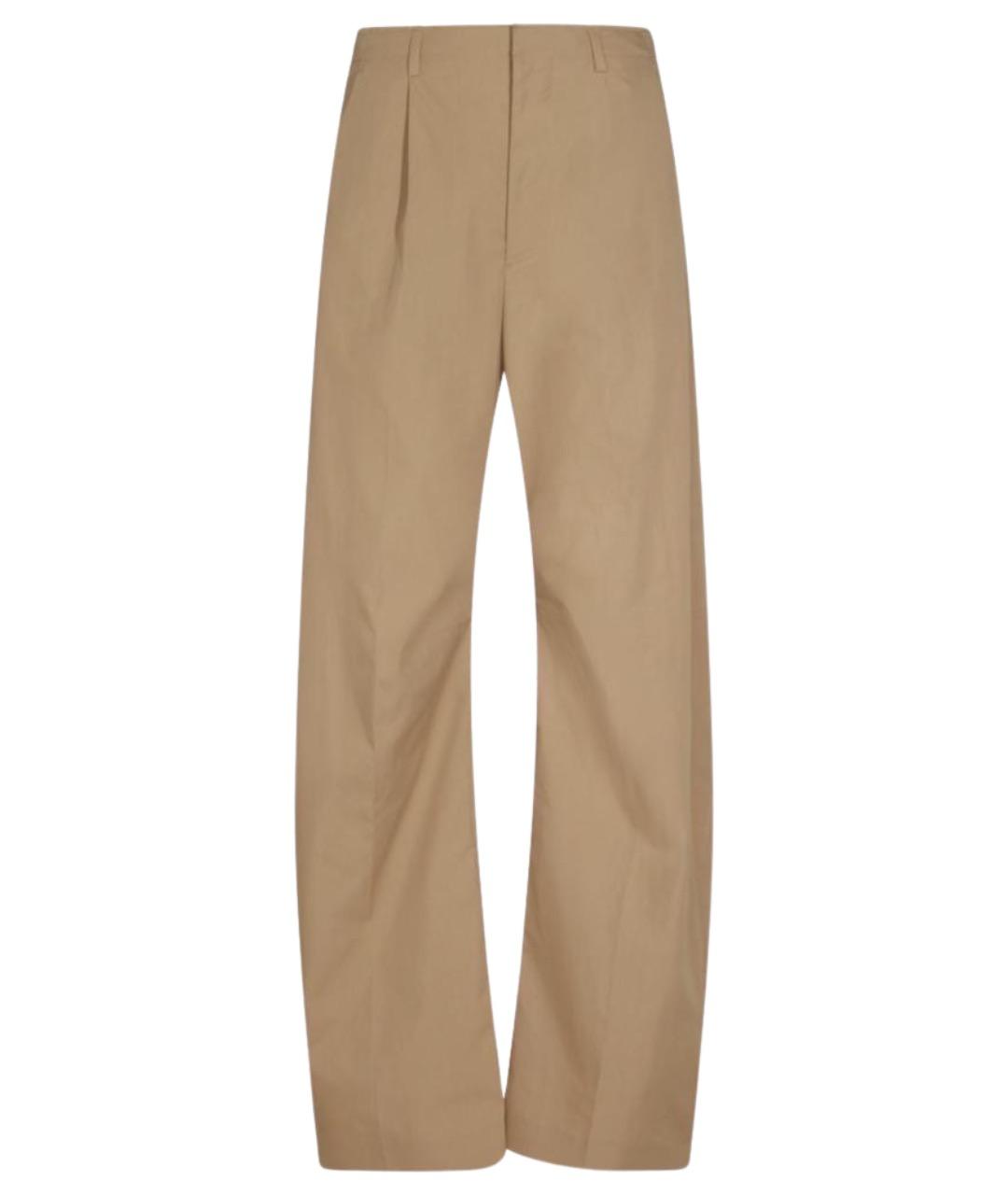 MM6 MAISON MARGIELA Бежевые прямые брюки, фото 1