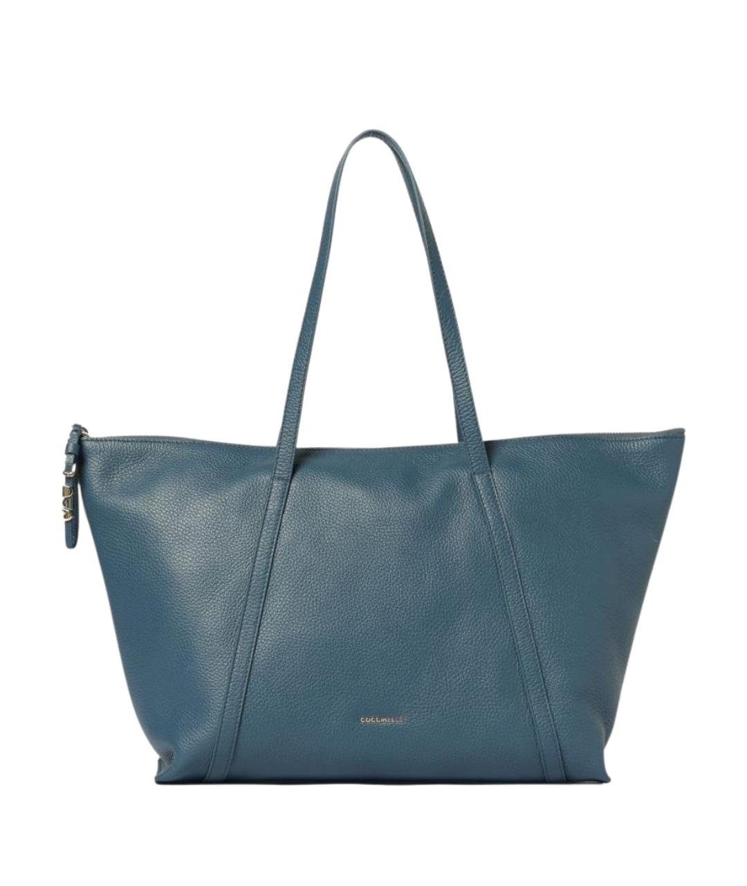 COCCINELLE Синяя кожаная сумка тоут, фото 1