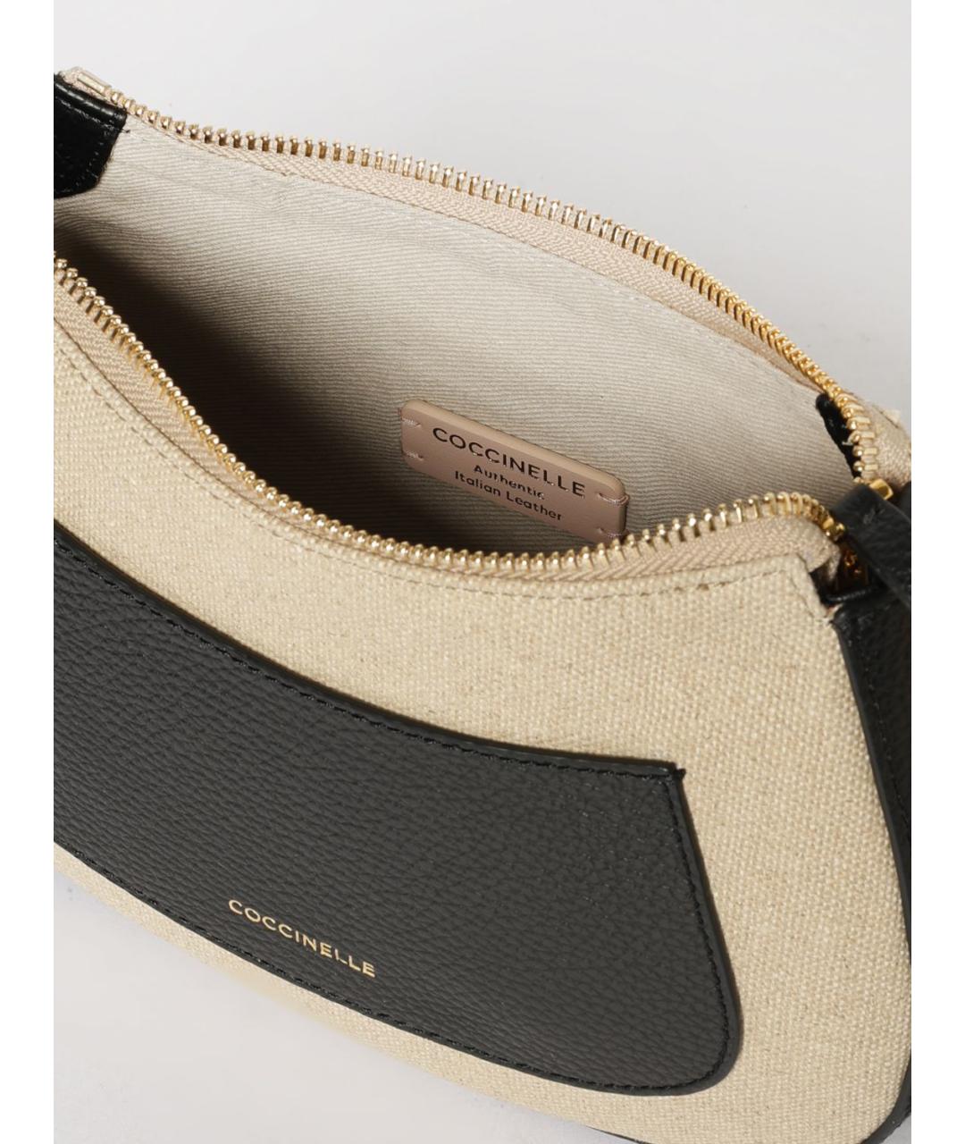 COCCINELLE Бежевая тканевая сумка через плечо, фото 3