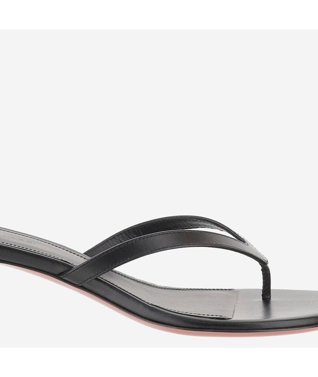 Amina Muaddi Черные кожаные мюли, фото 5