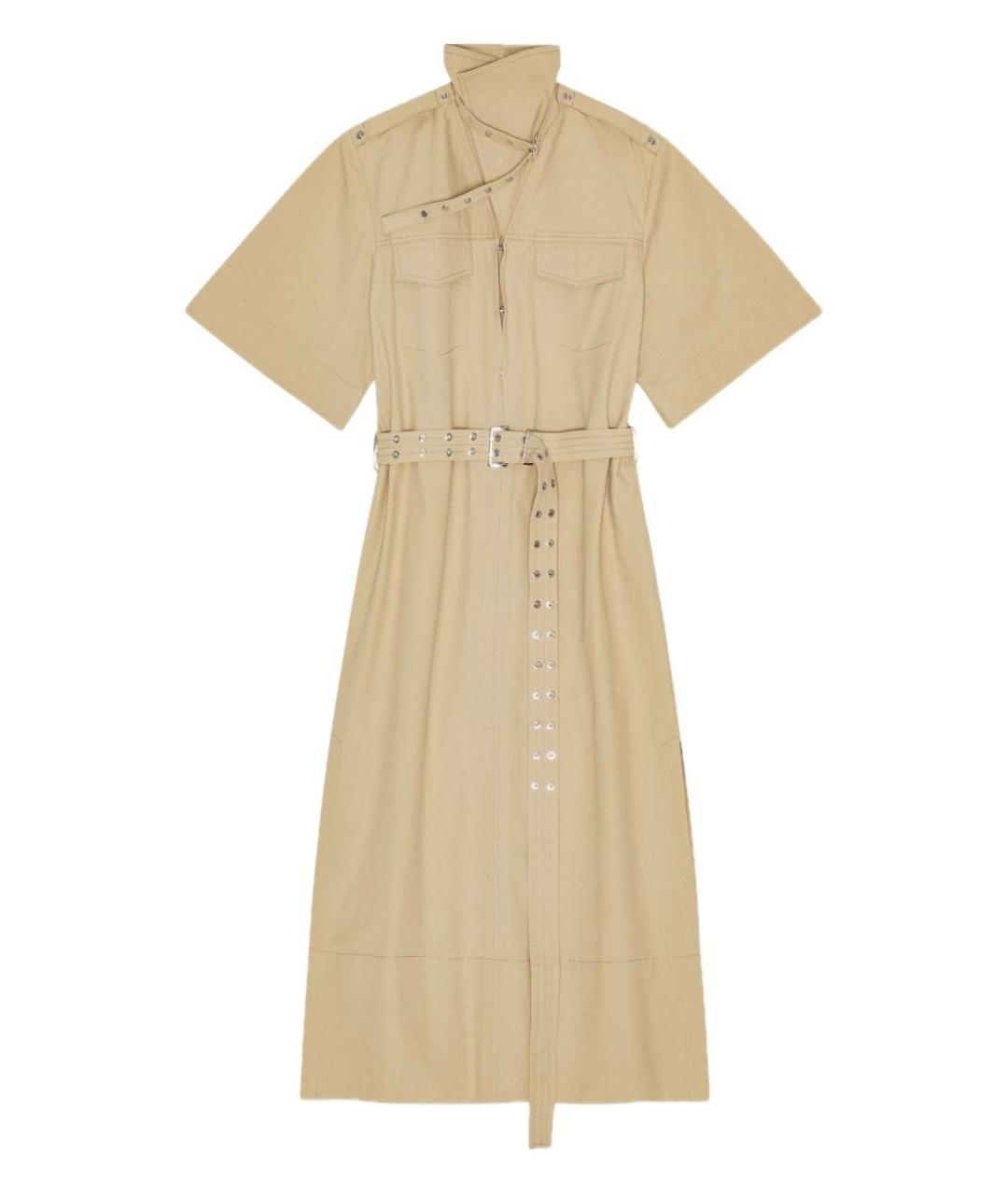 GANNI Бежевое хлопковое повседневное платье, фото 3