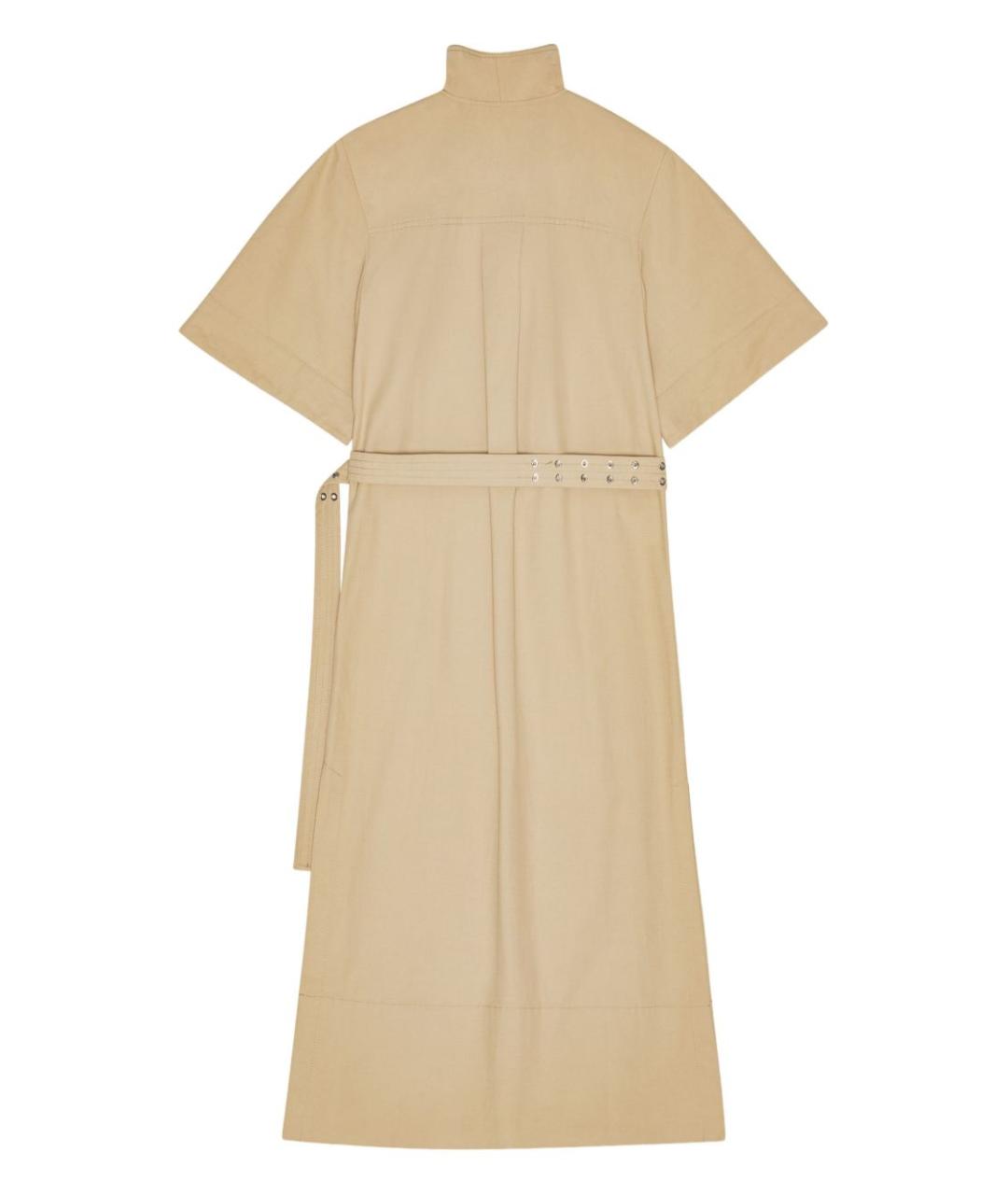 GANNI Бежевое хлопковое повседневное платье, фото 4