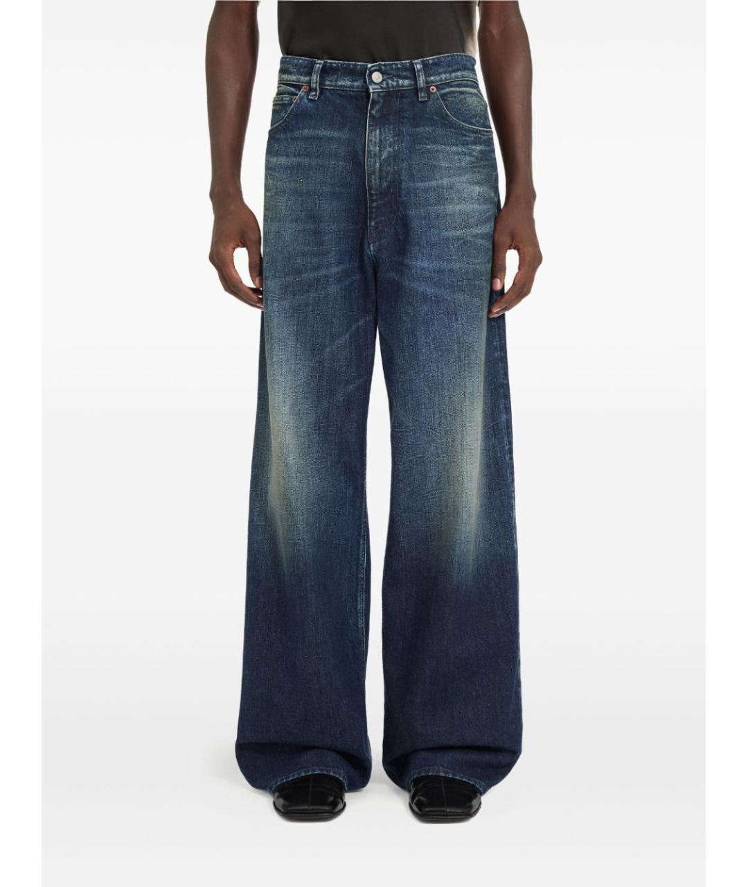 MM6 MAISON MARGIELA Синие хлопковые прямые джинсы, фото 2