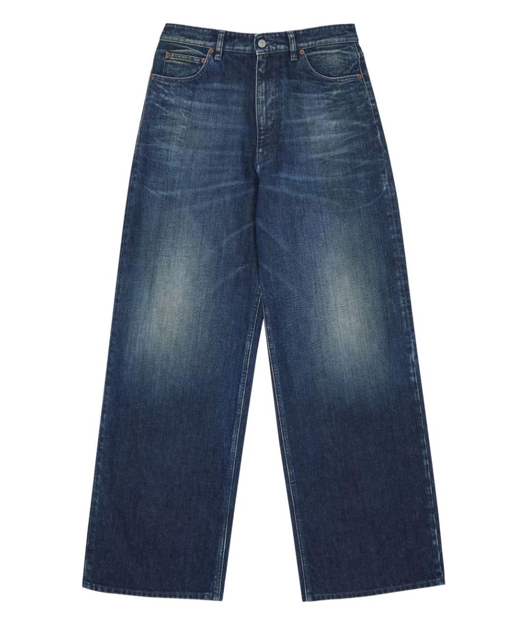 MM6 MAISON MARGIELA Синие хлопковые прямые джинсы, фото 1