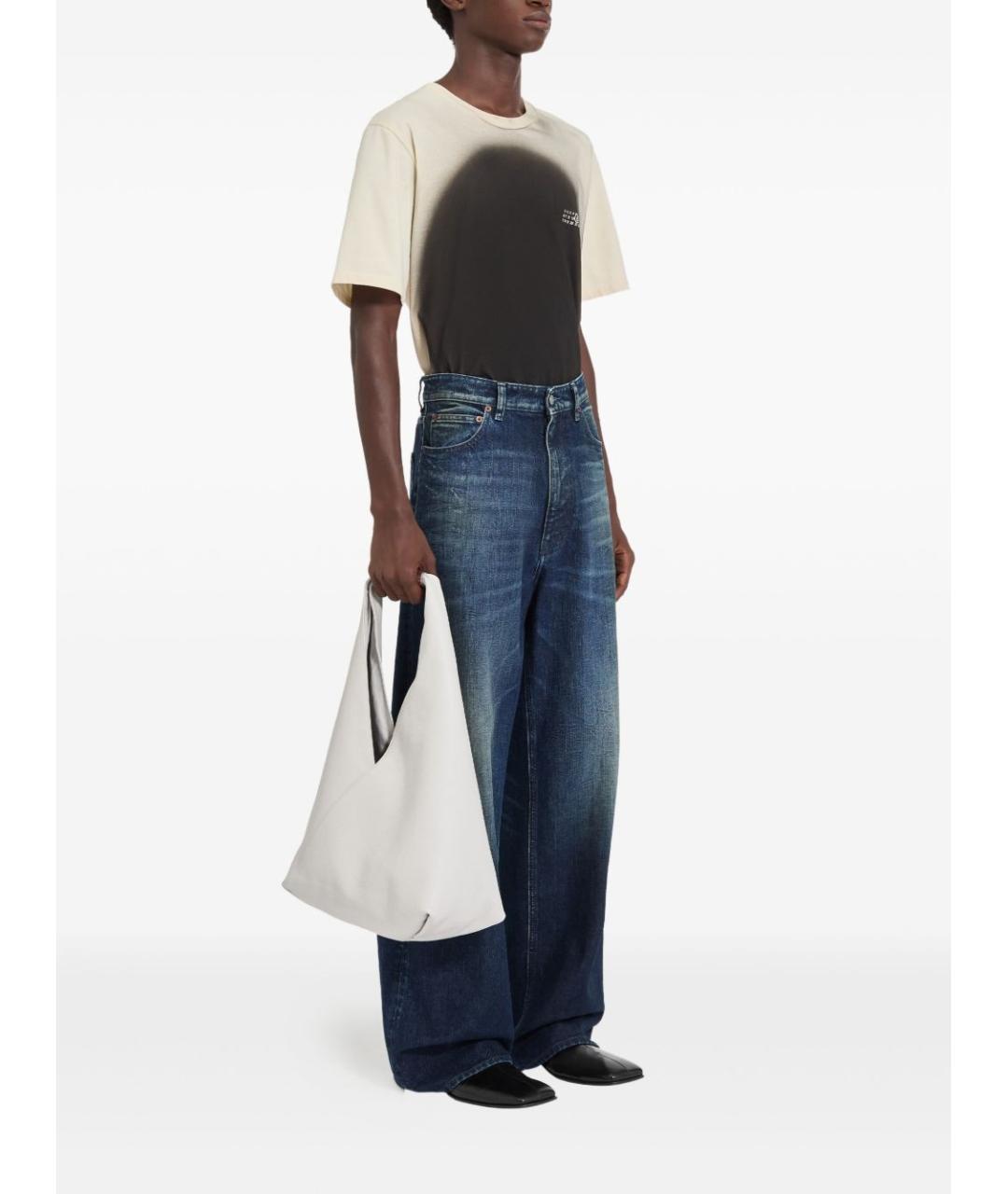 MM6 MAISON MARGIELA Синие хлопковые прямые джинсы, фото 4