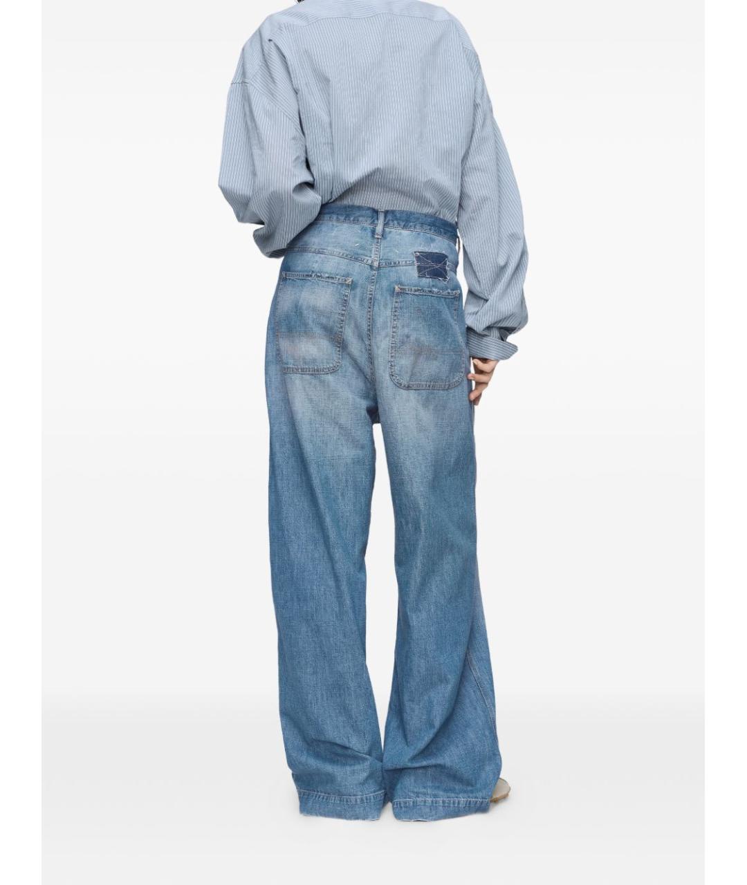 MAISON MARGIELA Синие хлопковые прямые джинсы, фото 2