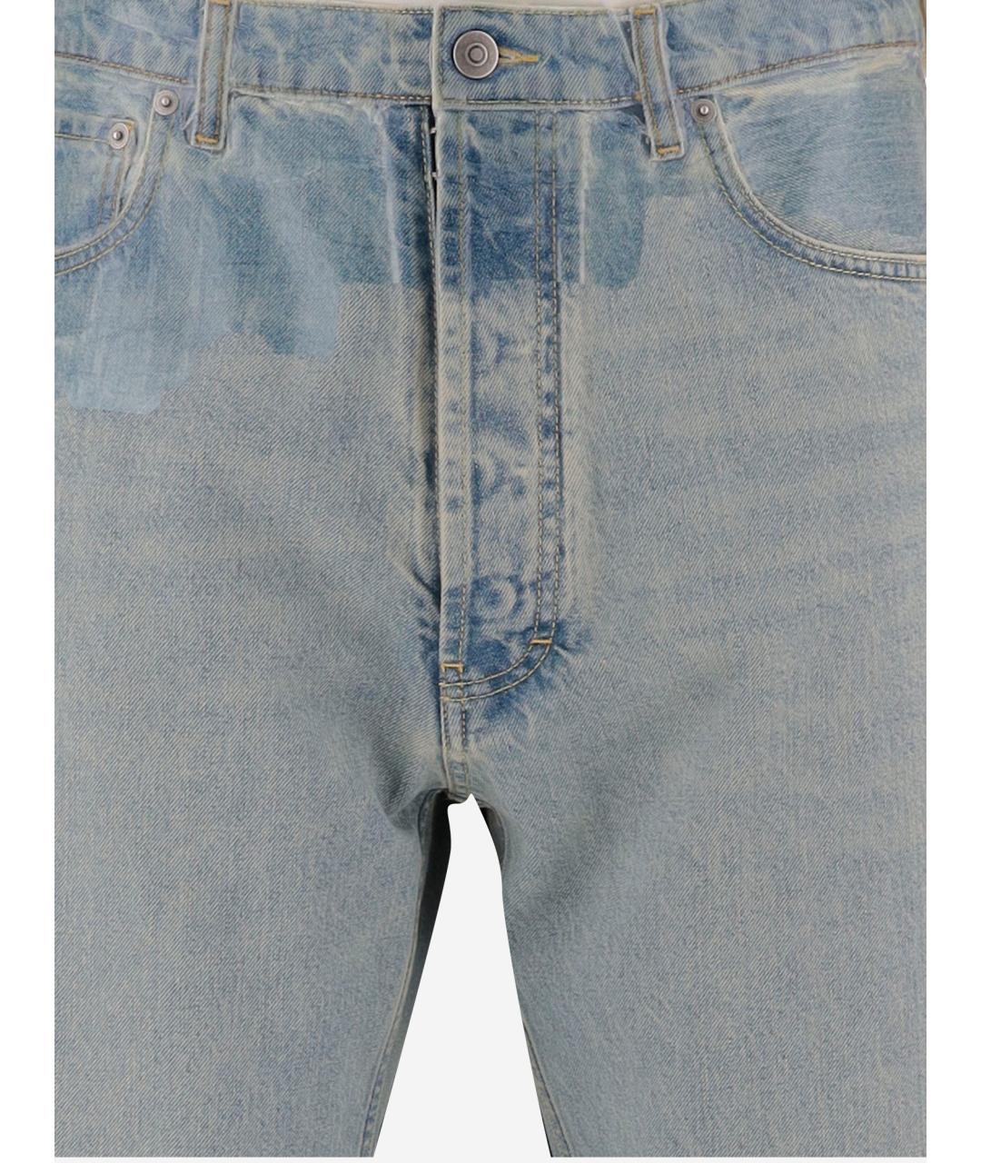 MAISON MARGIELA Синие хлопковые прямые джинсы, фото 3