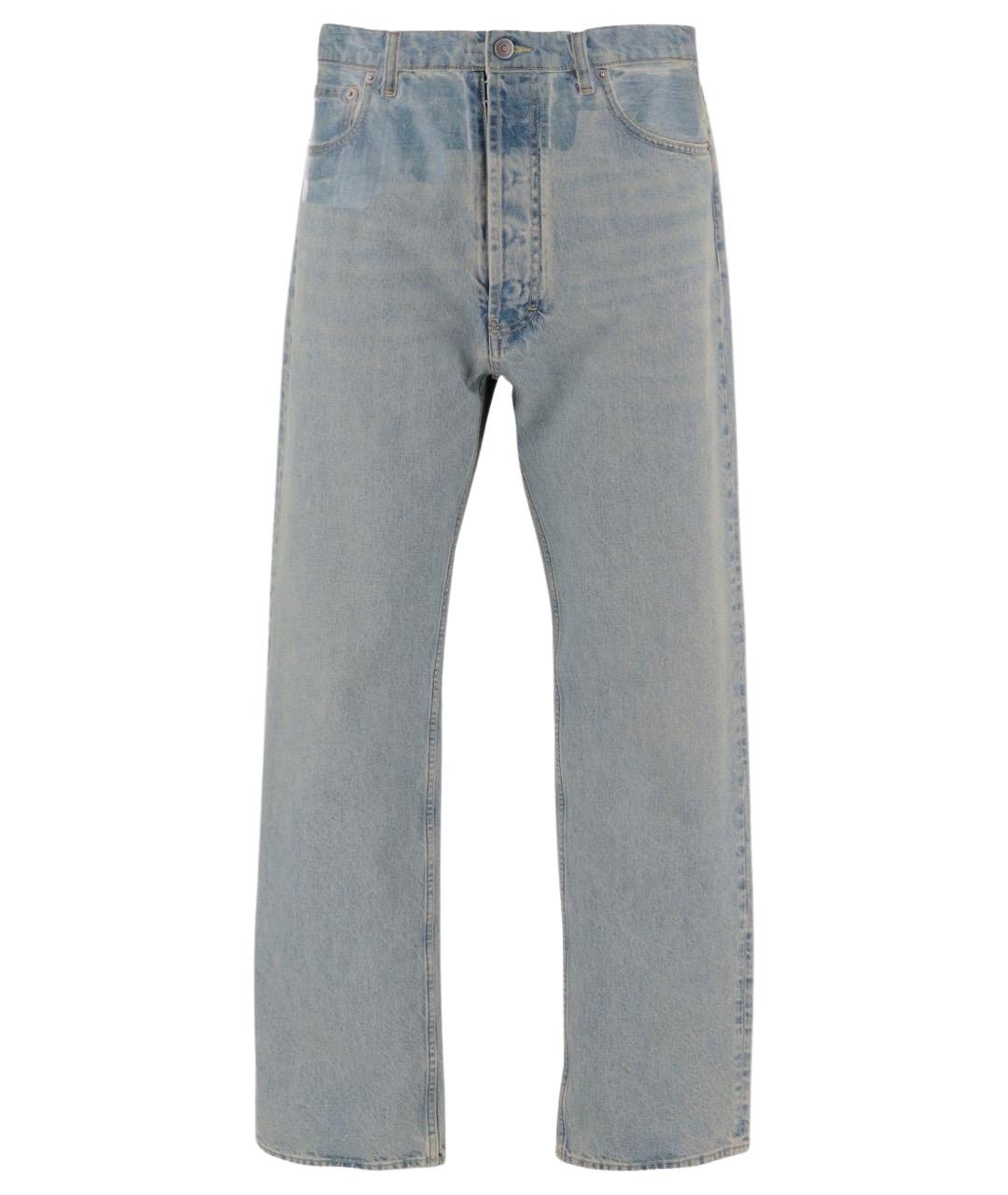 MAISON MARGIELA Синие хлопковые прямые джинсы, фото 1