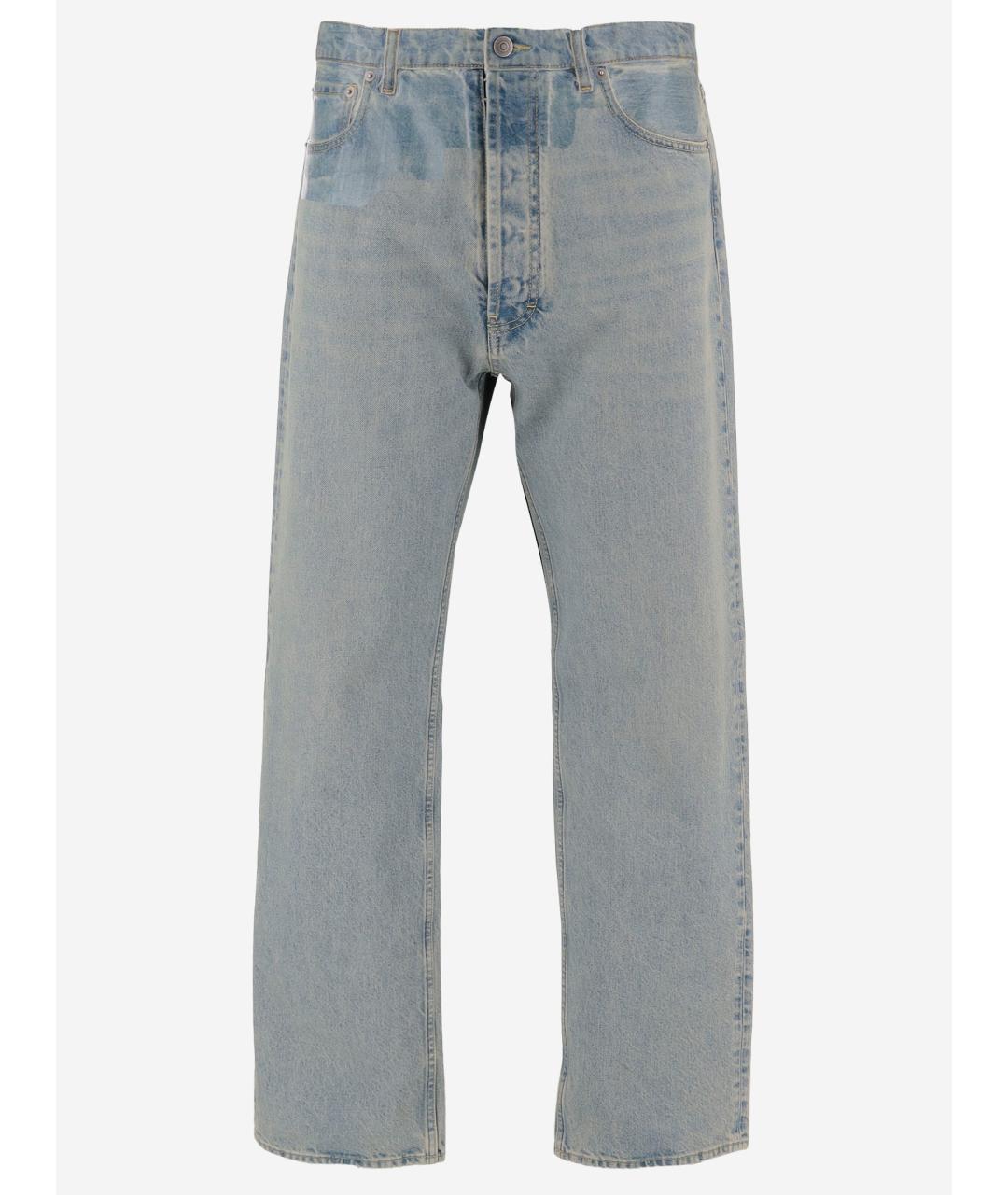 MAISON MARGIELA Синие хлопковые прямые джинсы, фото 4