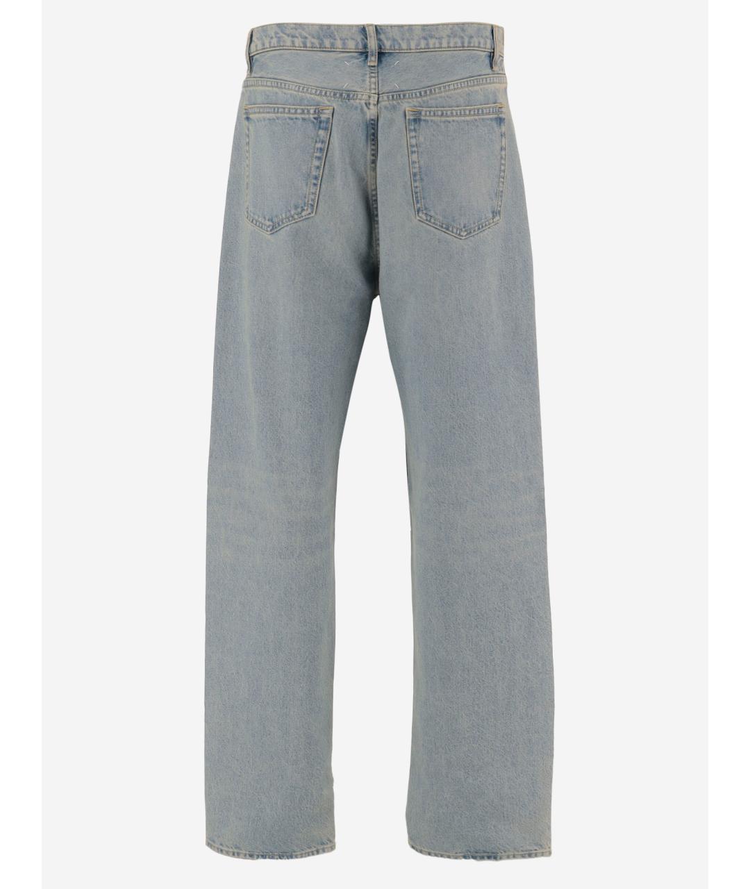 MAISON MARGIELA Синие хлопковые прямые джинсы, фото 2