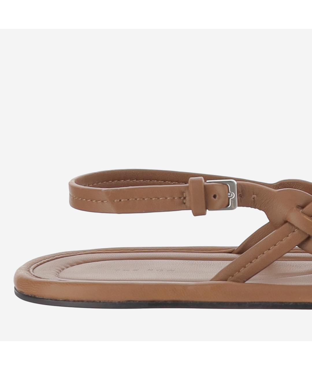 THE ROW Коричневые кожаные сандалии, фото 5