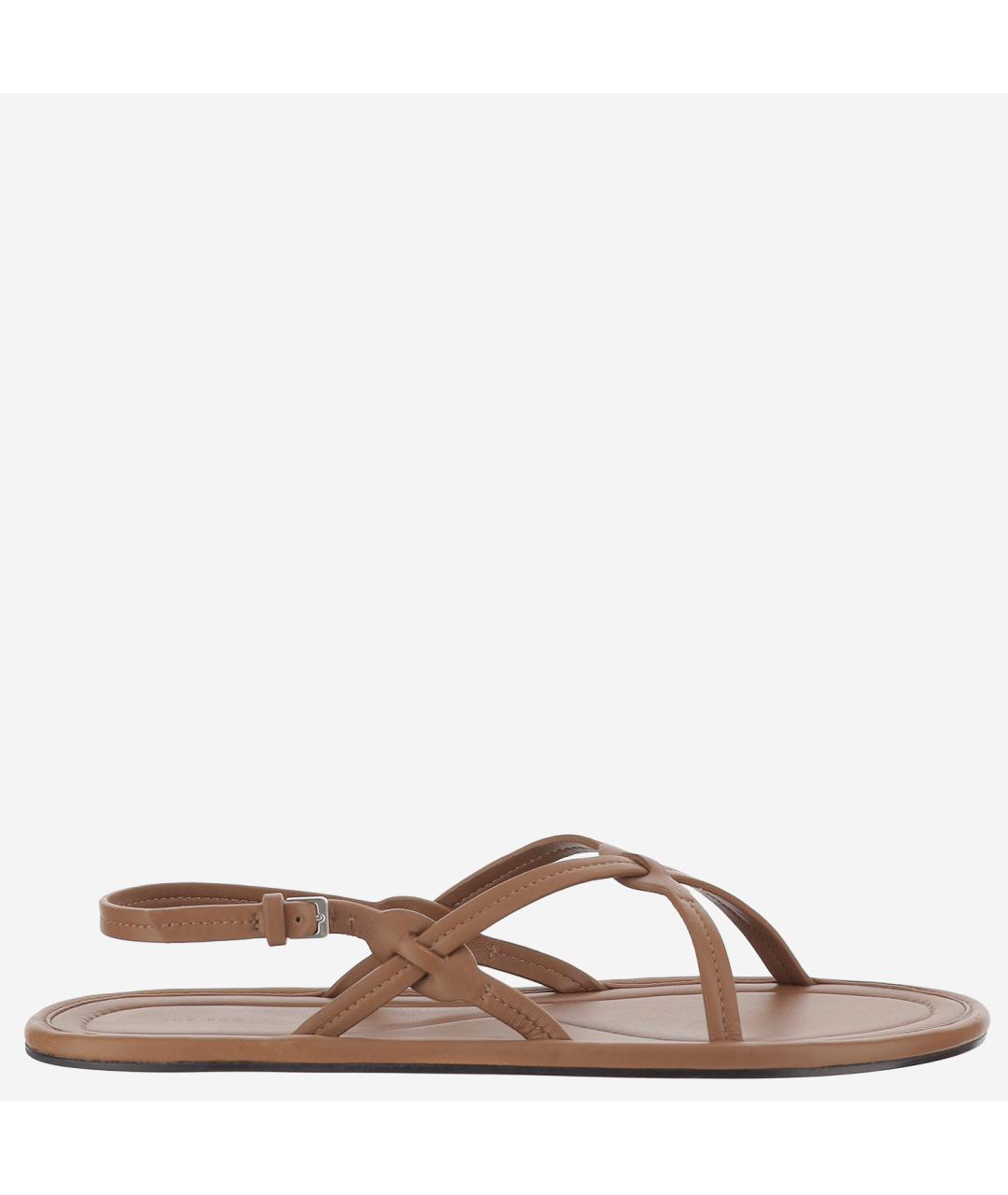 THE ROW Коричневые кожаные сандалии, фото 6