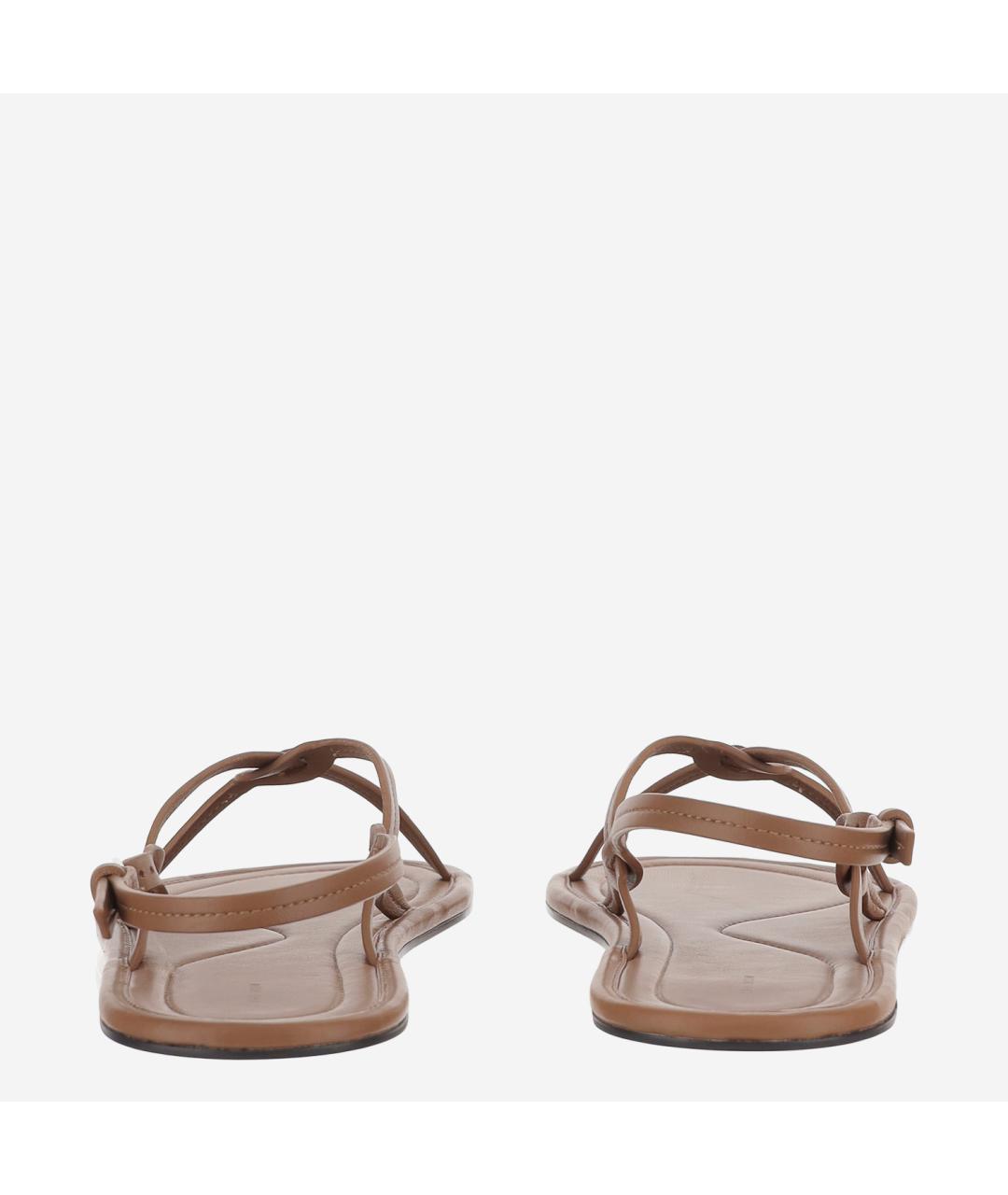 THE ROW Коричневые кожаные сандалии, фото 4