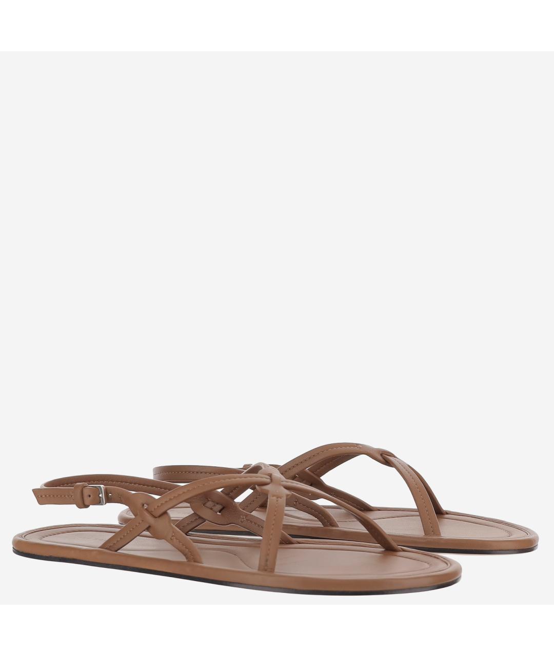 THE ROW Коричневые кожаные сандалии, фото 3