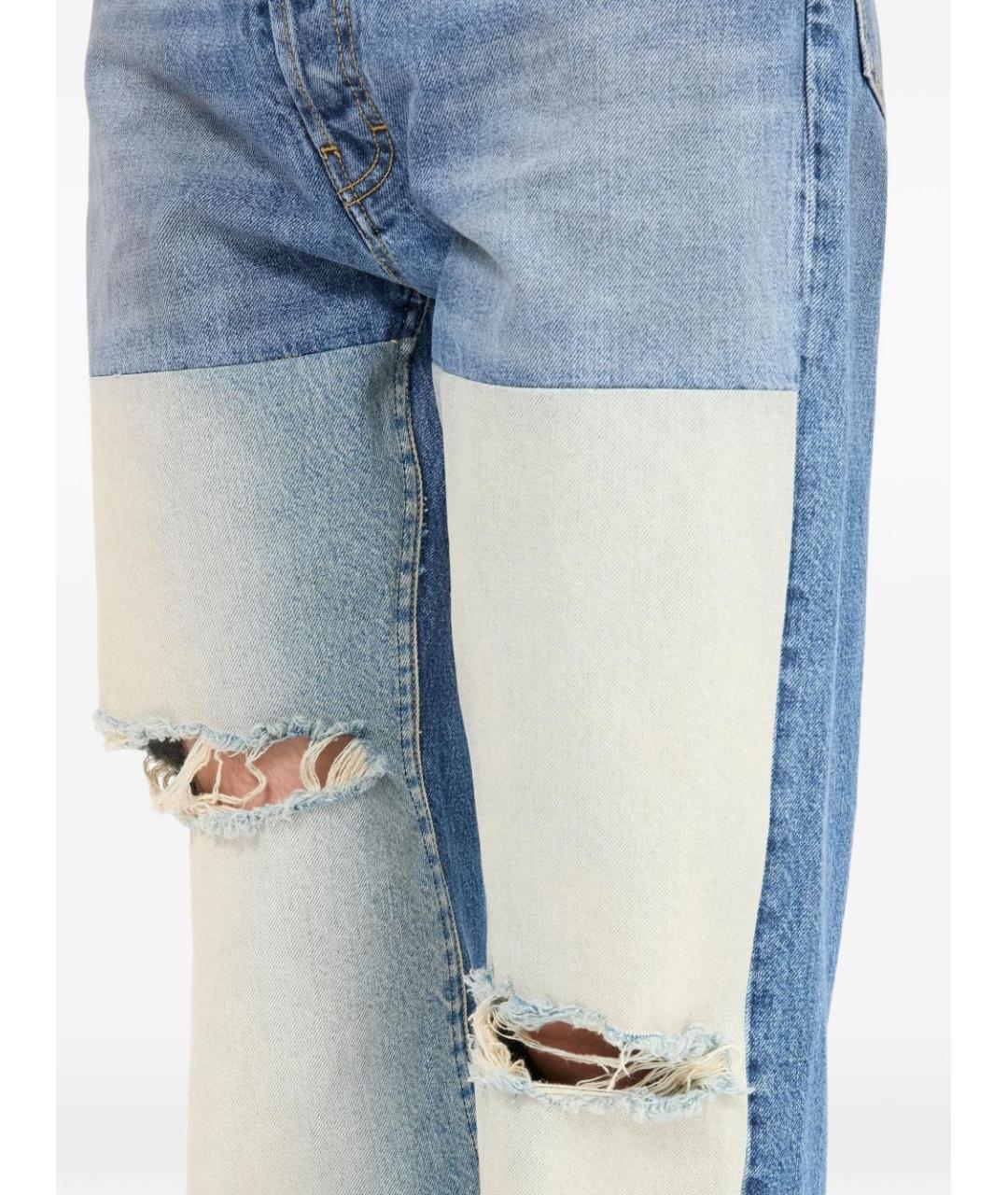 MAISON MARGIELA Синие хлопковые прямые джинсы, фото 3