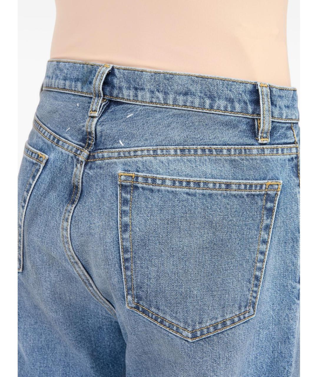 MAISON MARGIELA Синие хлопковые прямые джинсы, фото 2