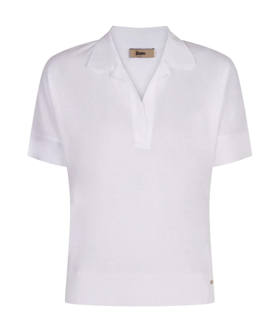 HERNO Белая хлопковая футболка, фото 1