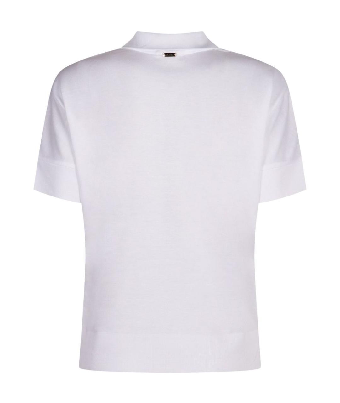 HERNO Белая хлопковая футболка, фото 2