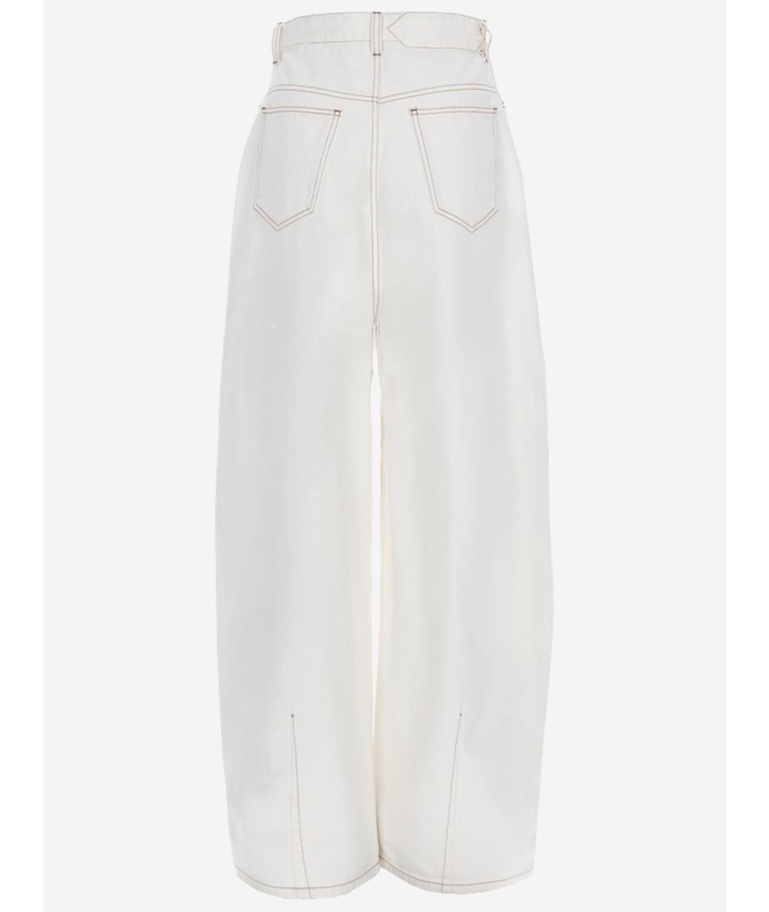 JACQUEMUS Белые хлопковые прямые джинсы, фото 2